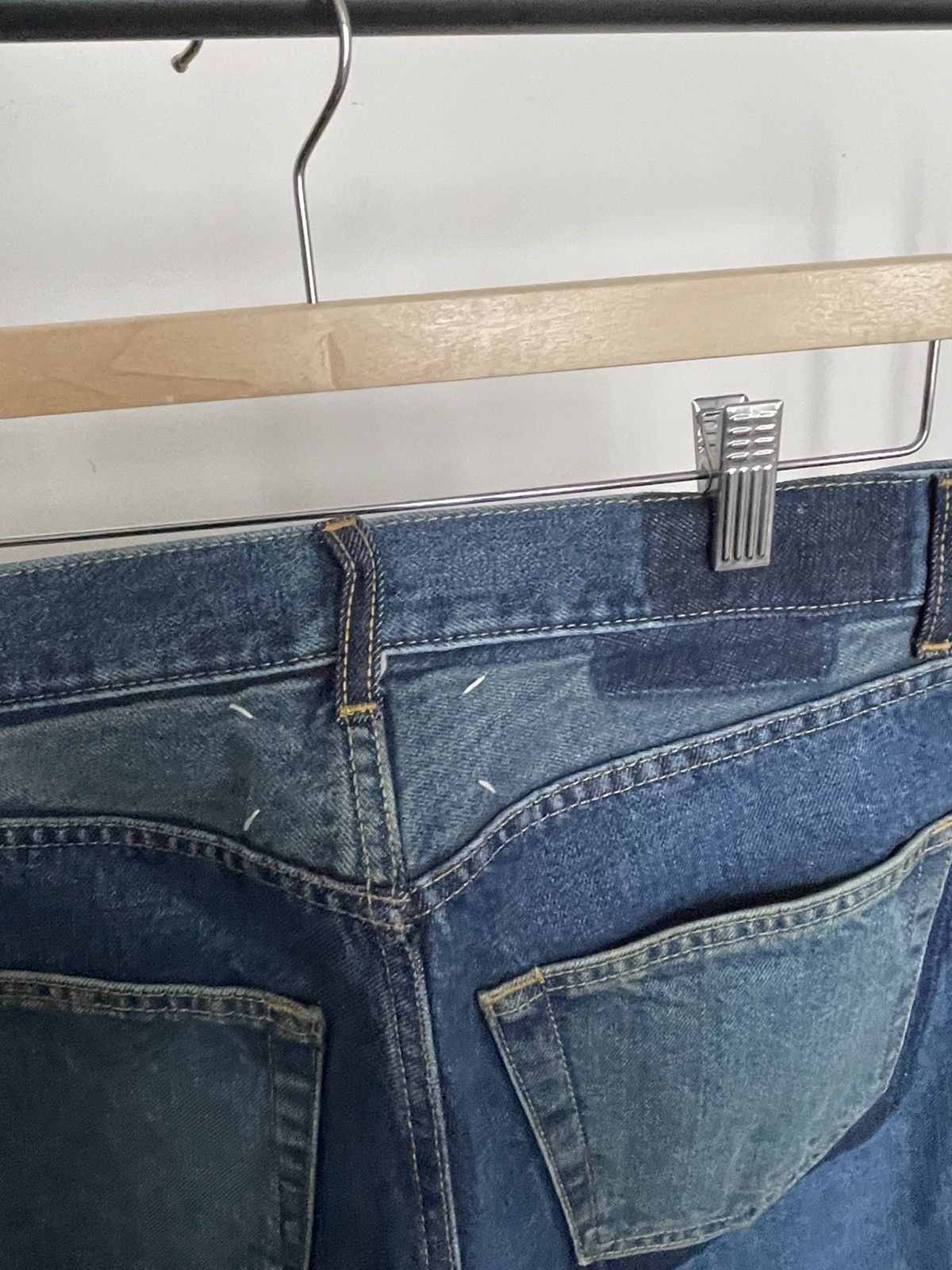 Maison Margiela Amazing very rare Maison Margiela two tone raw edge jeans Size US 33 - 6 Thumbnail