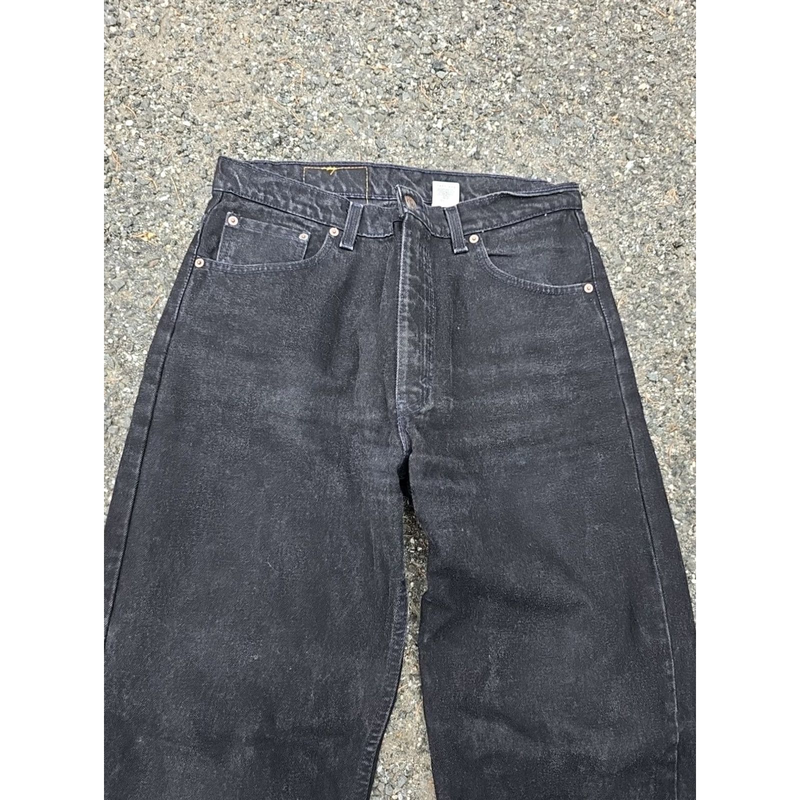 Levi's VINTAGE Levi’s 550 Black Denim Jeans Made In USA Size 36x32 Relaxed Fit Mens Jeans 90s USA Distressed Fade Size US 36 / EU 52 - 2 Thumbnail