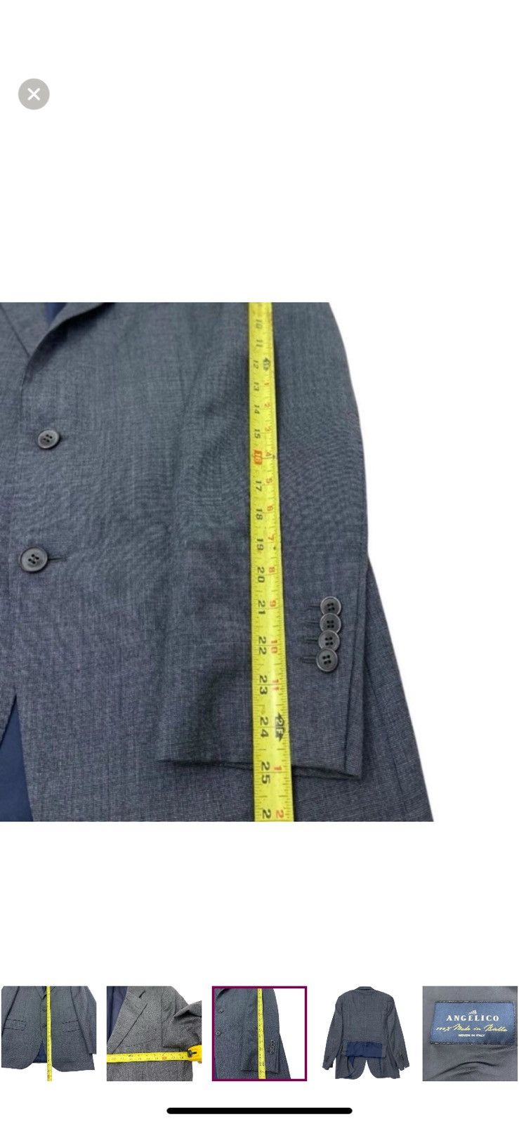 Suitsupply Suitsupply Lazio Blazer 52 Slim Fit Gray Pure Wool Angelico Size 52S - 7 Thumbnail