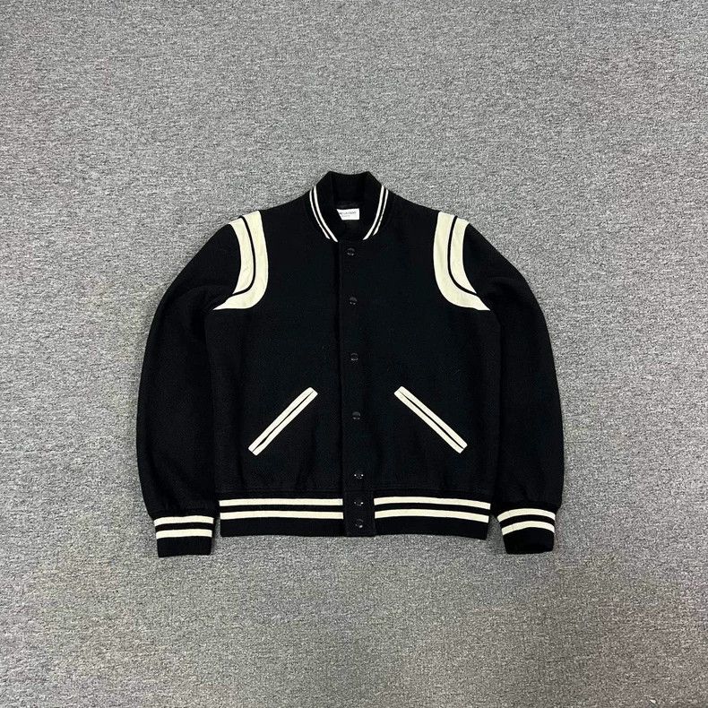 Saint Laurent Paris SLP Saint Laurent Baseball Jacket in Black Size US L / EU 52-54 / 3 - 1 Thumbnail