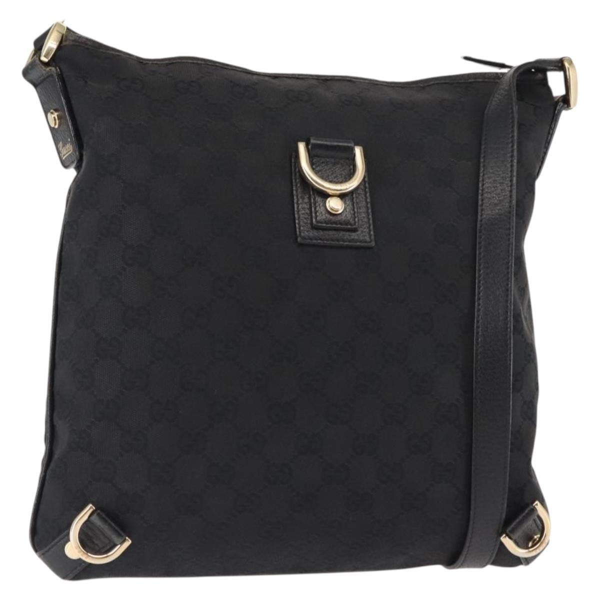 Gucci GUCCI GG Canvas Abbey Shoulder Bag Black Gold Size ONE SIZE - 1 Thumbnail