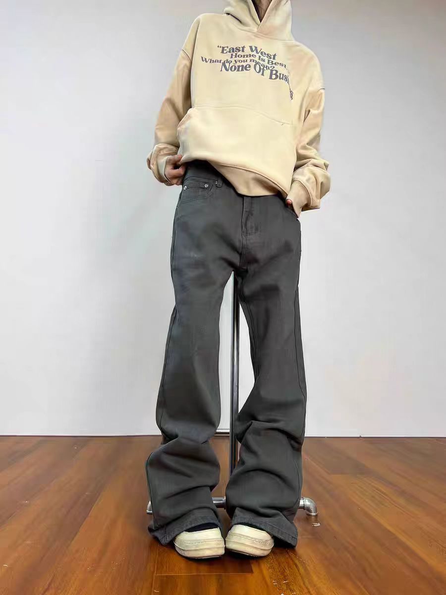 Japanese Brand × Jean Distressed black and grey flared