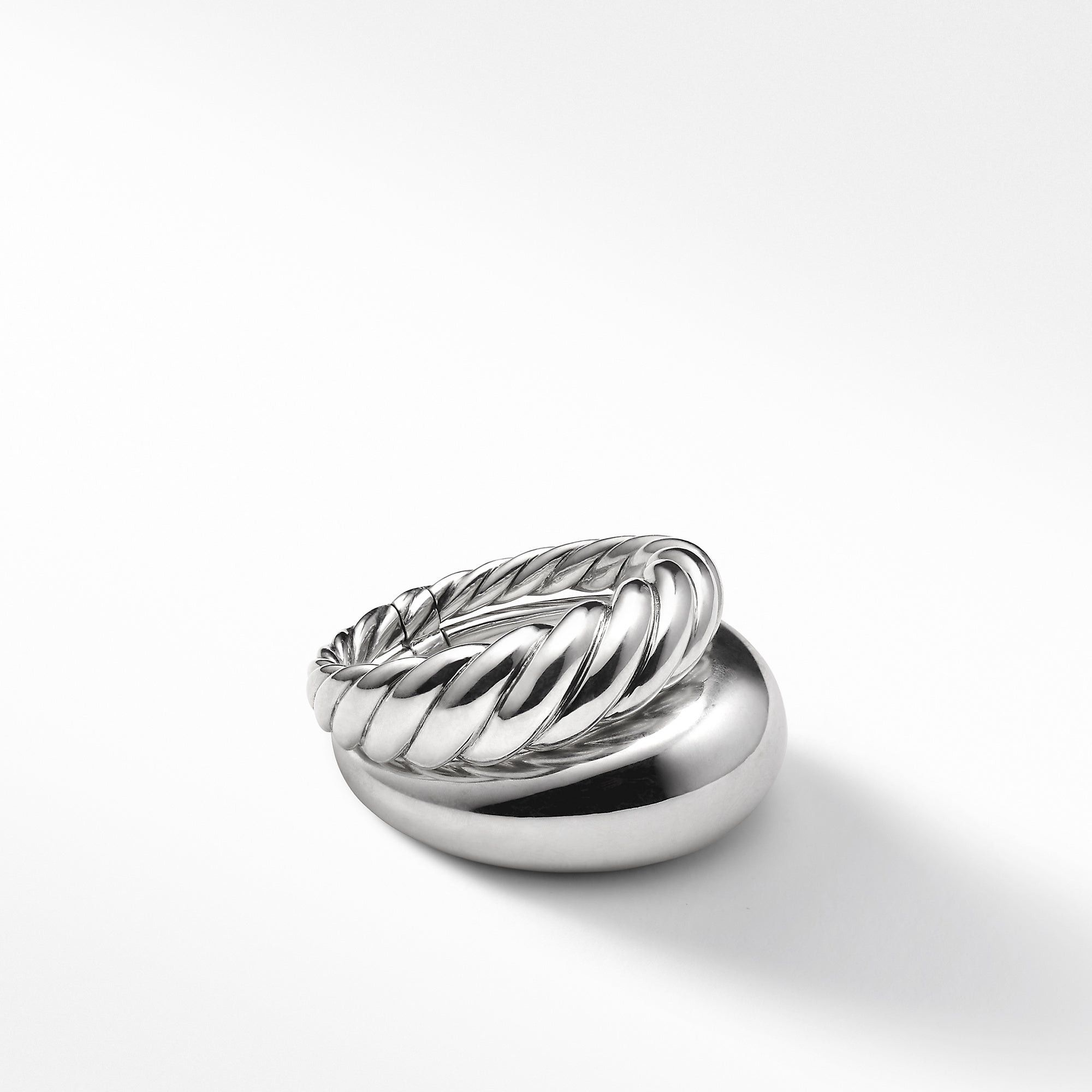 David Yurman o1w1db10325 Pure Form Two Row Ring in Sterling Silver Size ONE SIZE - 1 Thumbnail