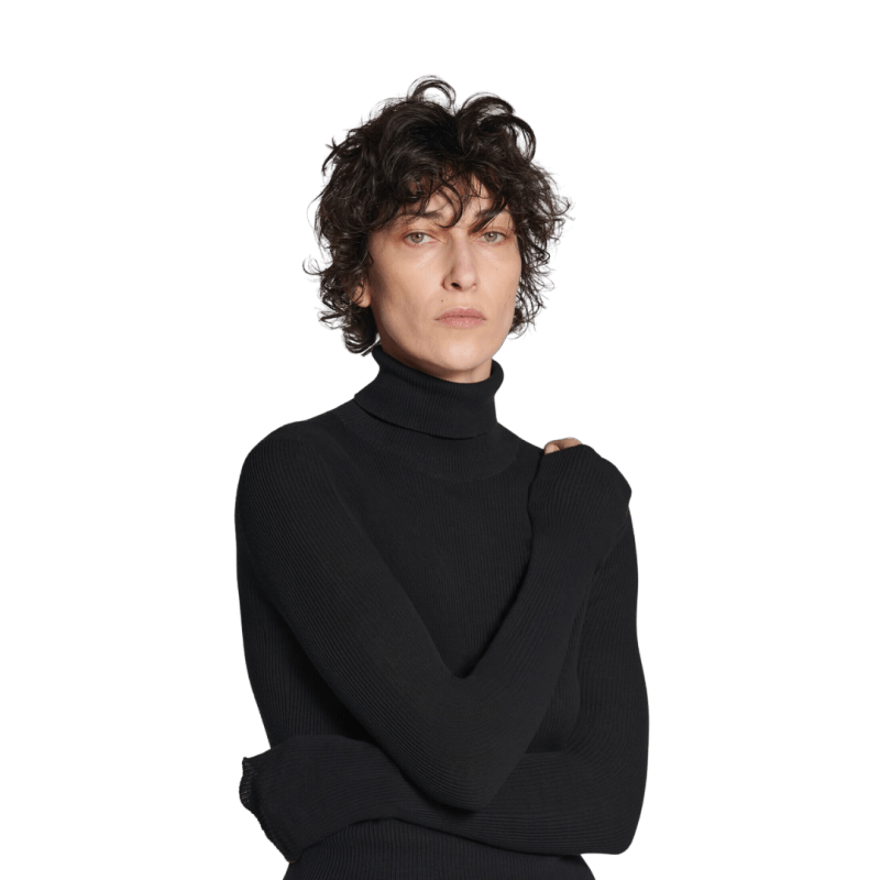 Balenciaga o1mt1gz0924 Seamless Fitted Sweater in Black Size S / US 4 / IT 40 - 4 Thumbnail