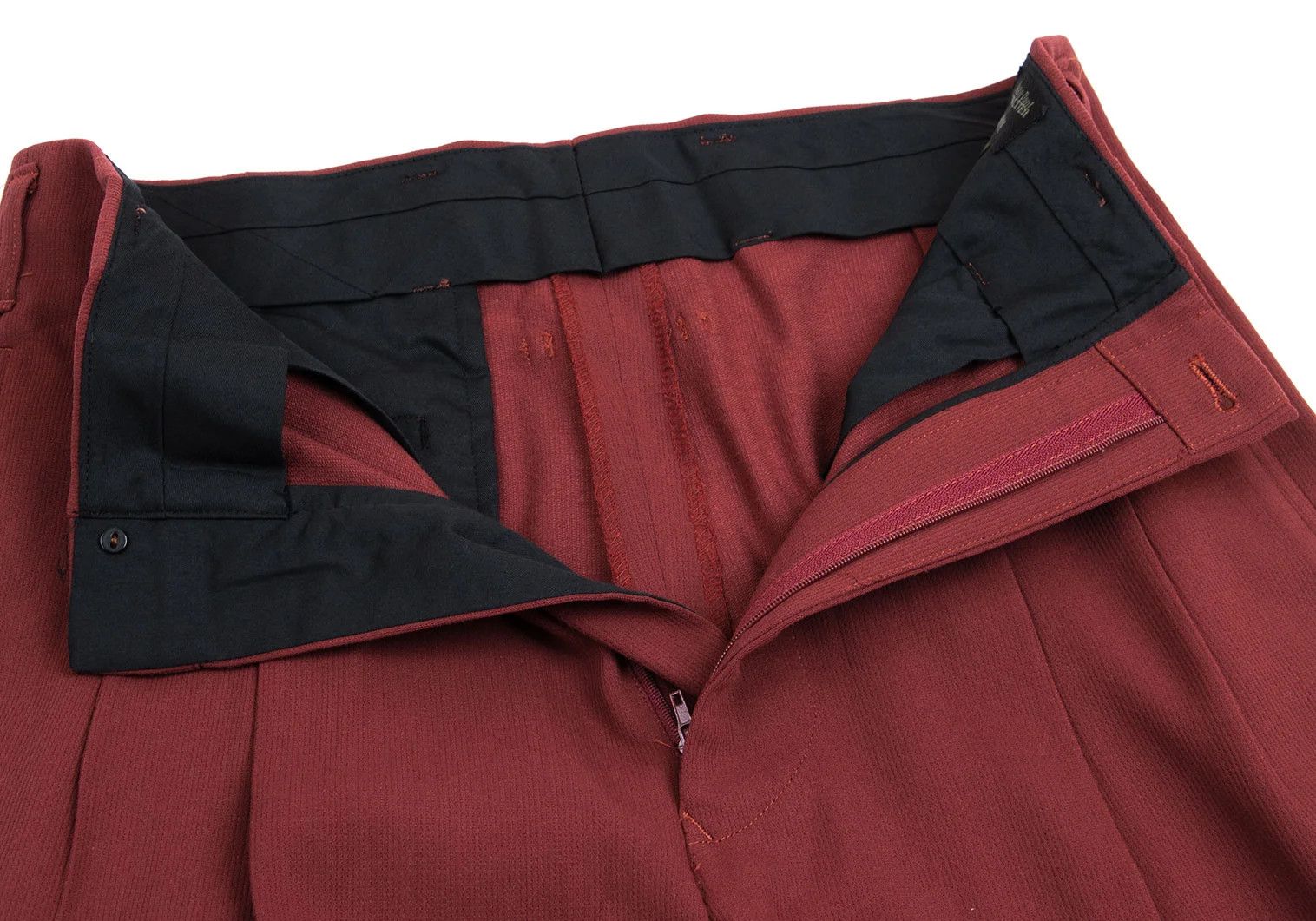 Jean Paul Gaultier Wool Tuck Pants in Bordeaux, Size 48 Size US 32 / EU 48 - 5 Thumbnail