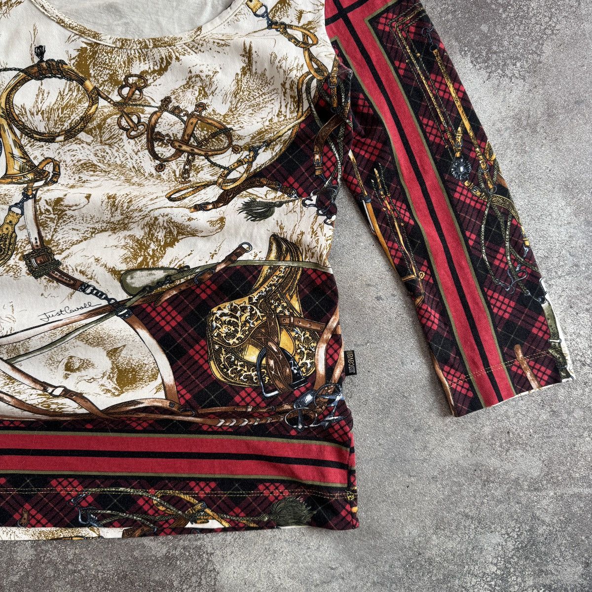 Roberto Cavalli Just Cavalli by Roberto Cavalli Vintage Y2K 3/4 Sleeve Top Size M / US 6-8 / IT 42-44 - 7 Thumbnail