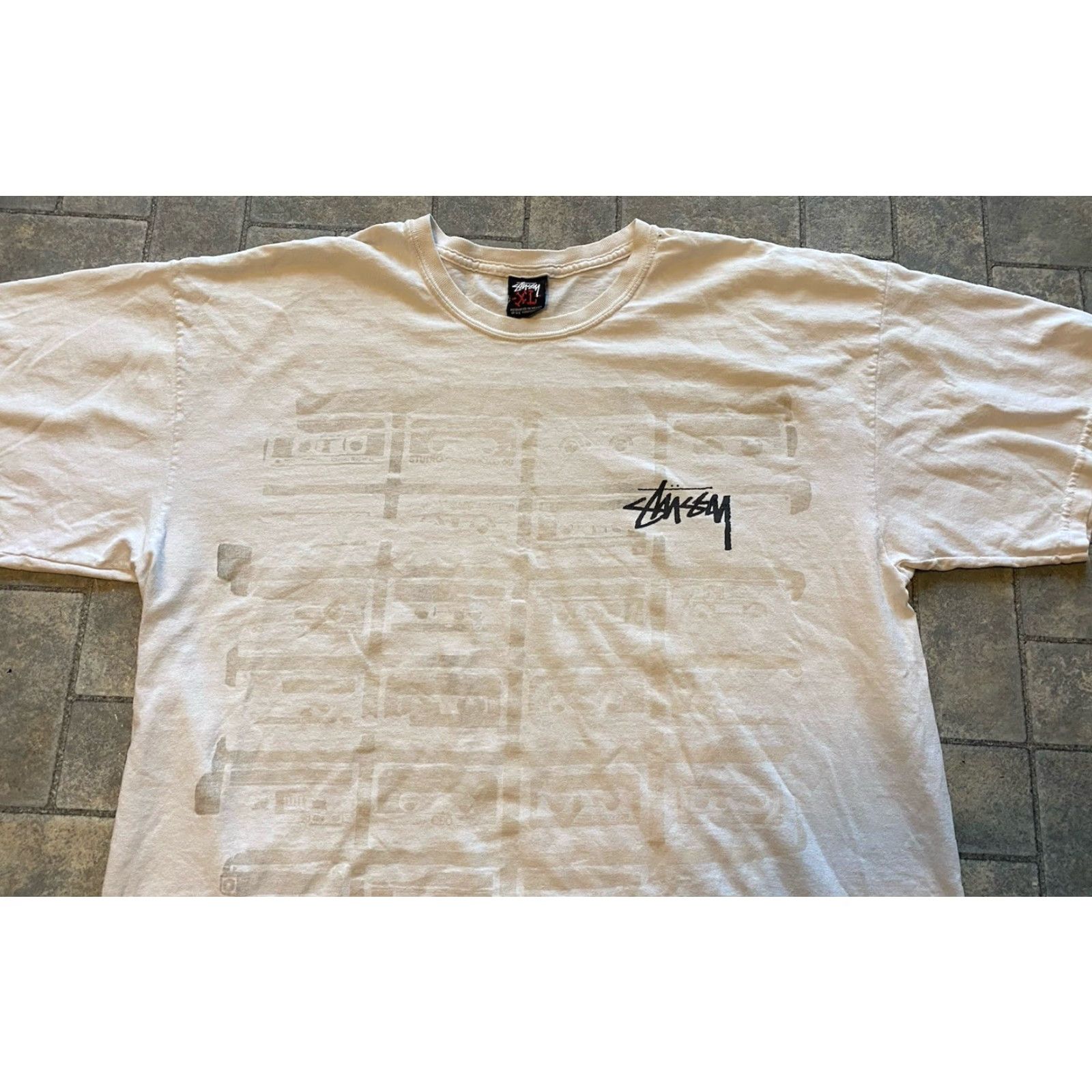 Vintage VINTAGE Stussy T Shirt Cassette Tape White Men’s XL Short Sleeve Shirt Mens XL White Stussy Vintage 90s? Size US XL / EU 56 / 4 - 3 Thumbnail