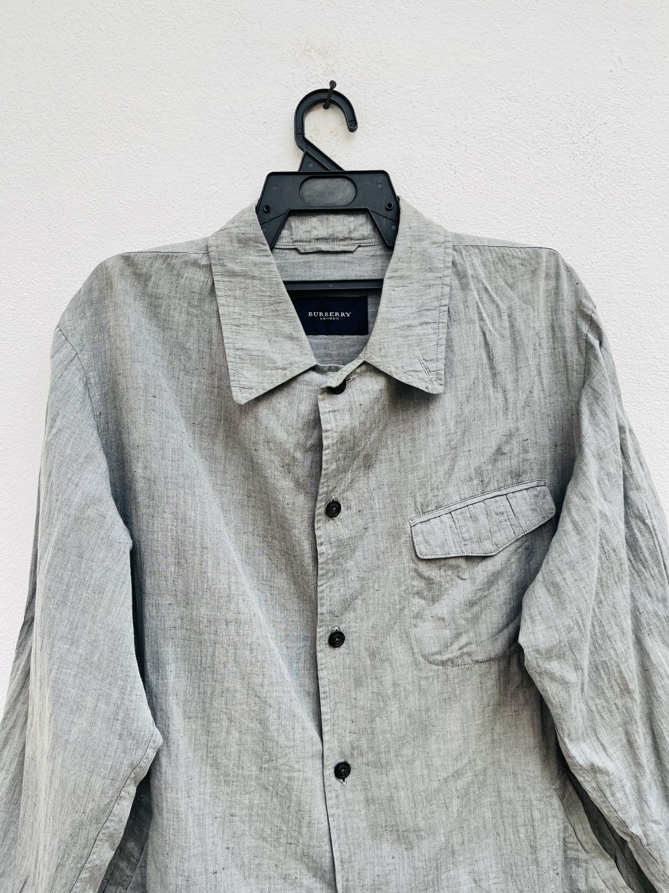 Burberry × Japanese Brand × Vintage Vintage Burberry London Grey Button Up Fashion Style Size US XL / EU 56 / 4 - 3 Thumbnail