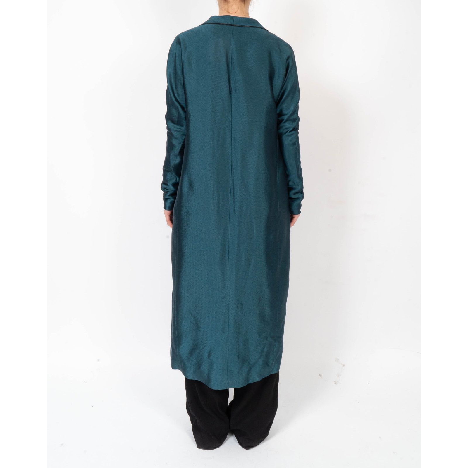 Haider Ackermann FW11 Unstructured Long-Coat in Blue Textured Viscose Size S / US 4 / IT 40 - 3 Thumbnail