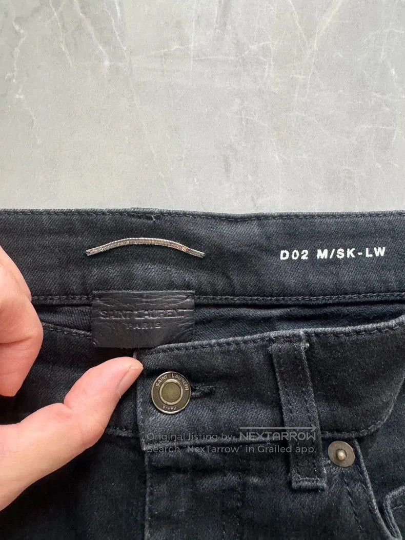 Saint Laurent Paris YSL Saint Laurent Distressed Black Jeans. Size US 31 - 2 Thumbnail