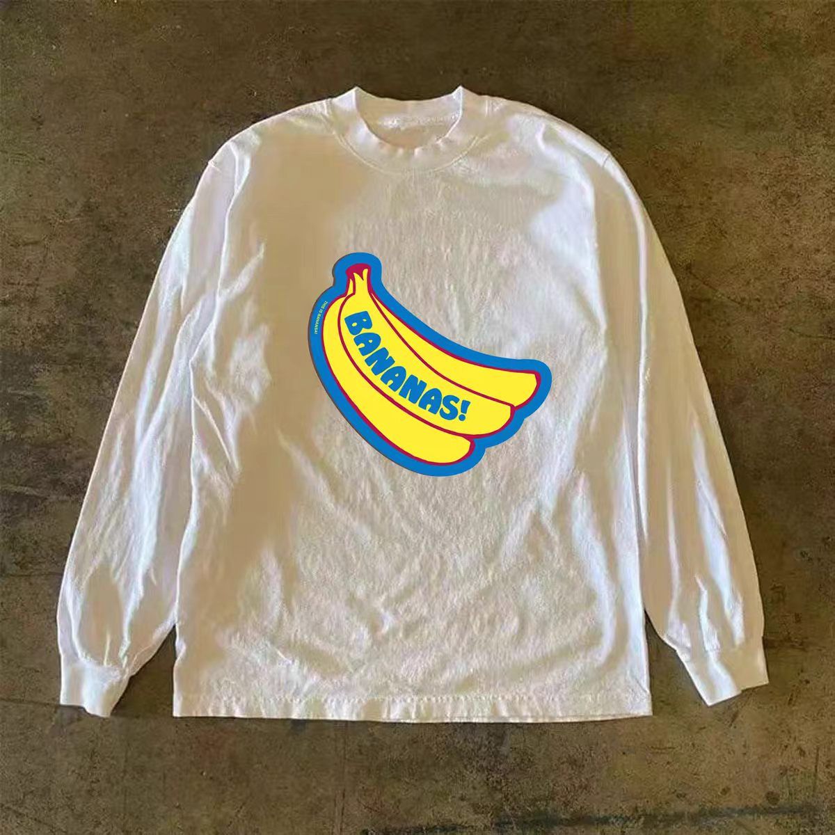 Japanese Brand White casual retro banana print long-sleeved t-shirt Size US M / EU 48-50 / 2 - 1 Thumbnail