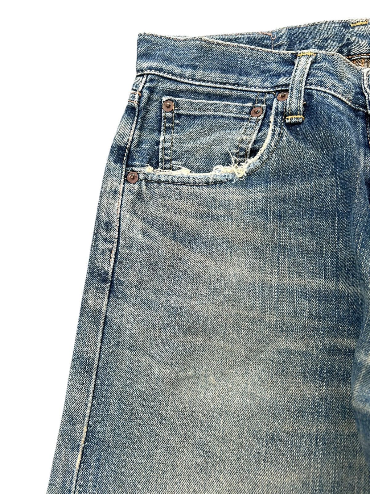 Japanese Brand × Kapital × Vintage Edwin Selvedge Distressed Rusty mud Wash Denim Size US 28 / EU 44 - 6 Thumbnail