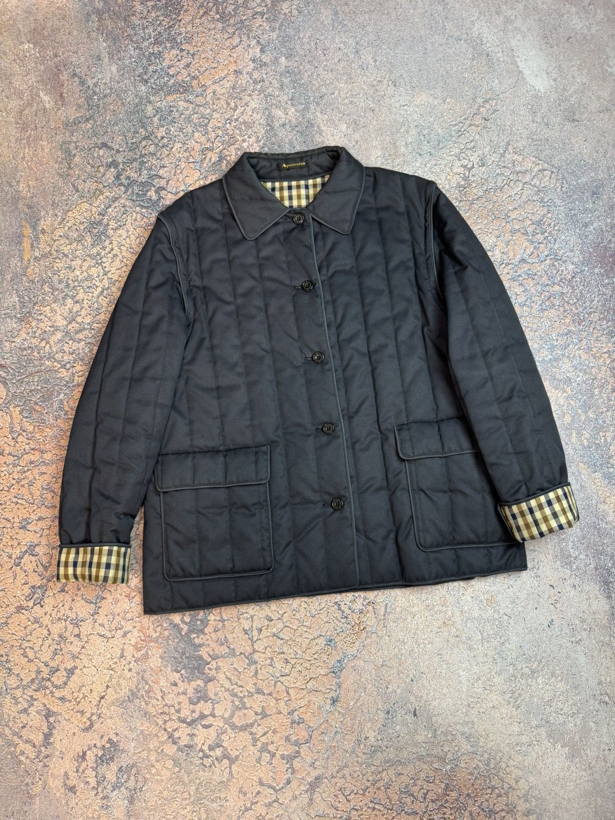 Aquascutum Vintage Aquascutum Checked Pattern Heavy Coat Vest Size L / US 10 / IT 46 - 2 Thumbnail