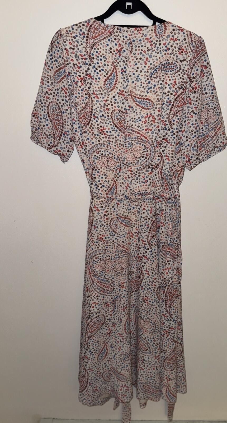 Sage Sage Collection Puff Sleeve Paisley Wrap Midi Dress Size 12 Size XL / US 12-14 / IT 48-50 - 4 Thumbnail