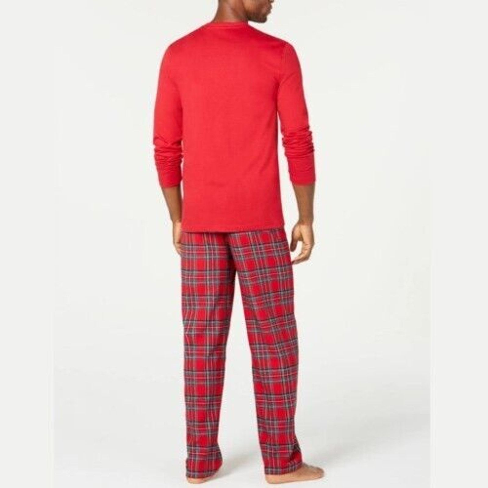 The Unbranded Brand Family Pajamas Men's Red Plaid Henley Pajama Set Size S Size ONE SIZE - 2 Thumbnail