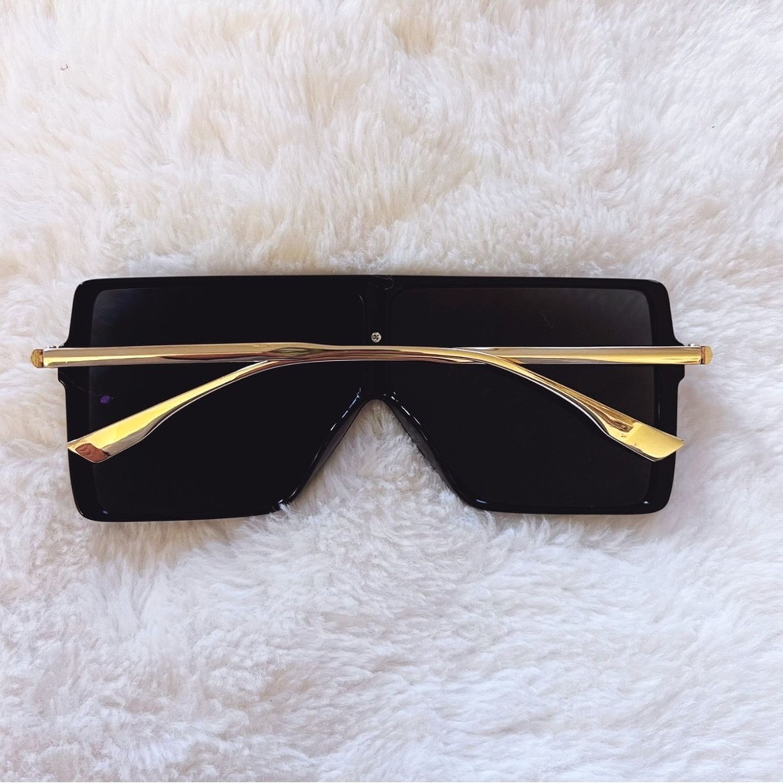Other Ariel Black Rectangle Shield Oversize Sunglasses Size ONE SIZE - 8 Thumbnail