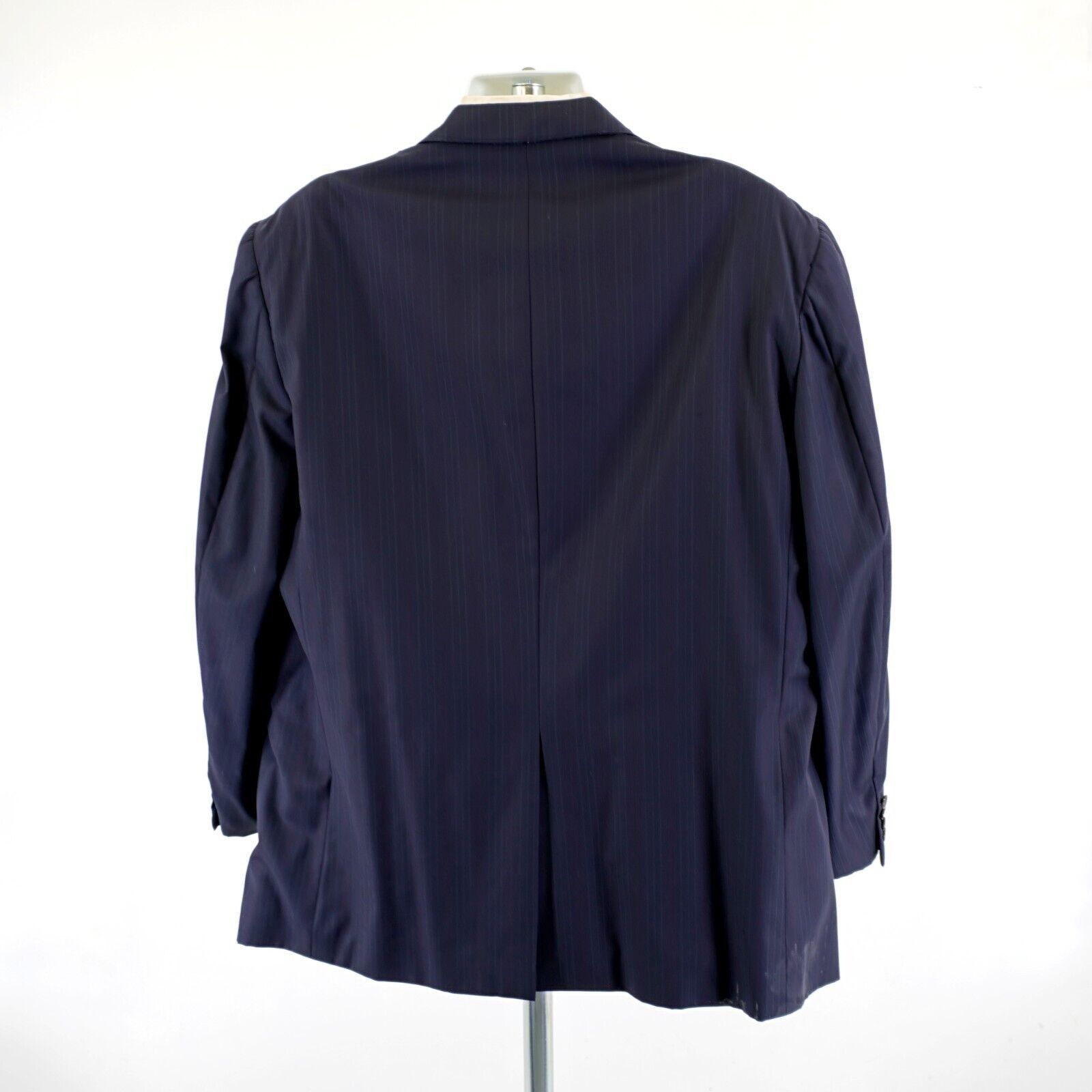 Hickey Freeman DAMAGED Hickey Freeman Wool Blue W/ Multi-Colored Striped 50 Size 50L - 10 Thumbnail