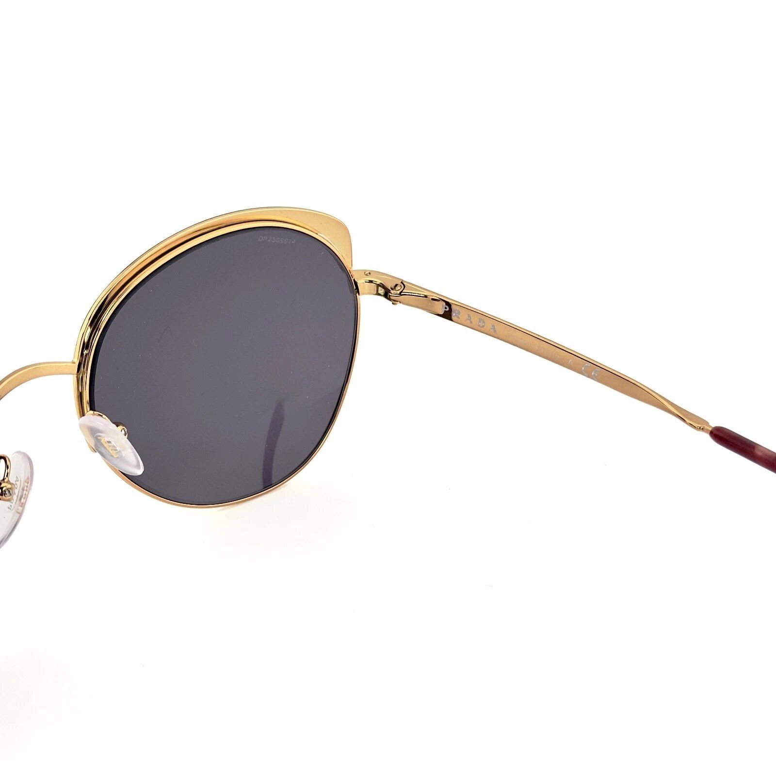 Prada PRADA 54S PR54SS CINEMA Oval Gold Black Violet Sunglasses Size ONE SIZE - 7 Thumbnail
