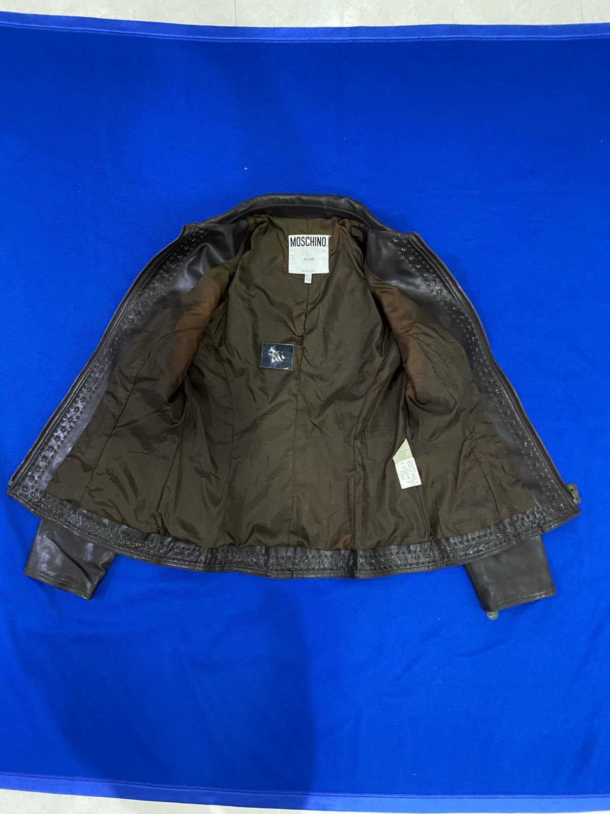 Love Moschino × Moschino × Vintage Vintage MOSCHINO Chic Edgy Faux Leather Studded Jacket Size M / US 6-8 / IT 42-44 - 2 Thumbnail