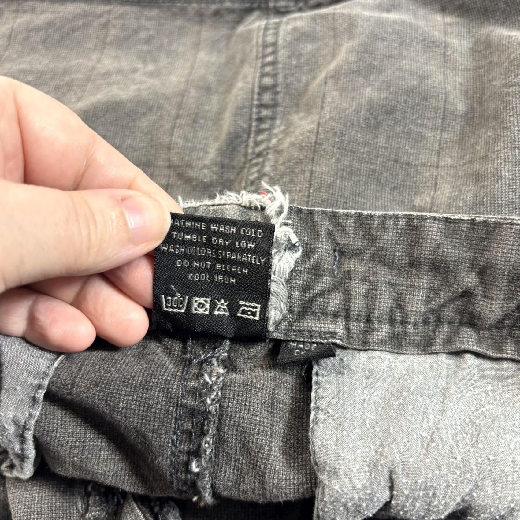 Vintage Chor Womens XXL Gray Twill Mini Skirt with Pockets Button Utility Grunge 90s Y2K Size 40" / US 18 - 4 Thumbnail