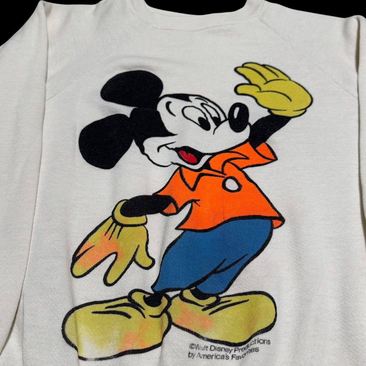 Vintage 80s Mickey Mouse White Stained Sweatshirt Women's Small Size S / US 4 / IT 40 - 2 Thumbnail