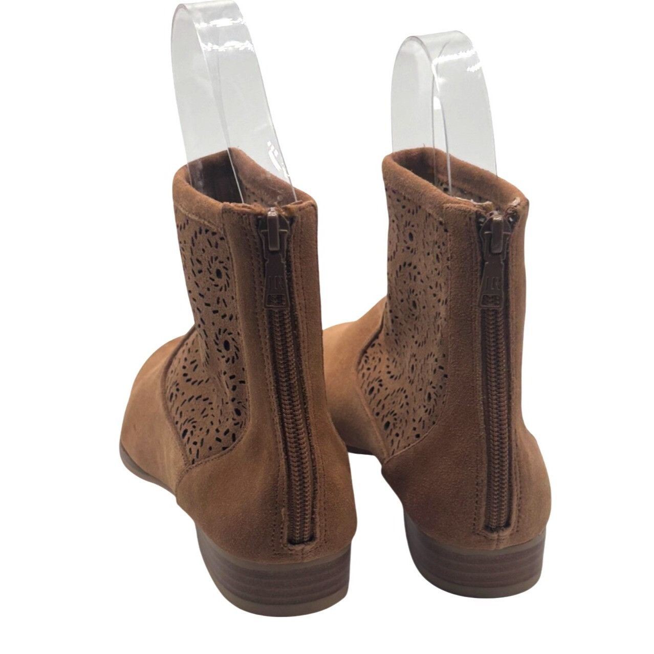 Jack Rogers Jack Rogers Floral Cutout Ronnie Suede Booties, Tan, Size 7. Size US 7.5 / IT 37.5 - 6 Thumbnail