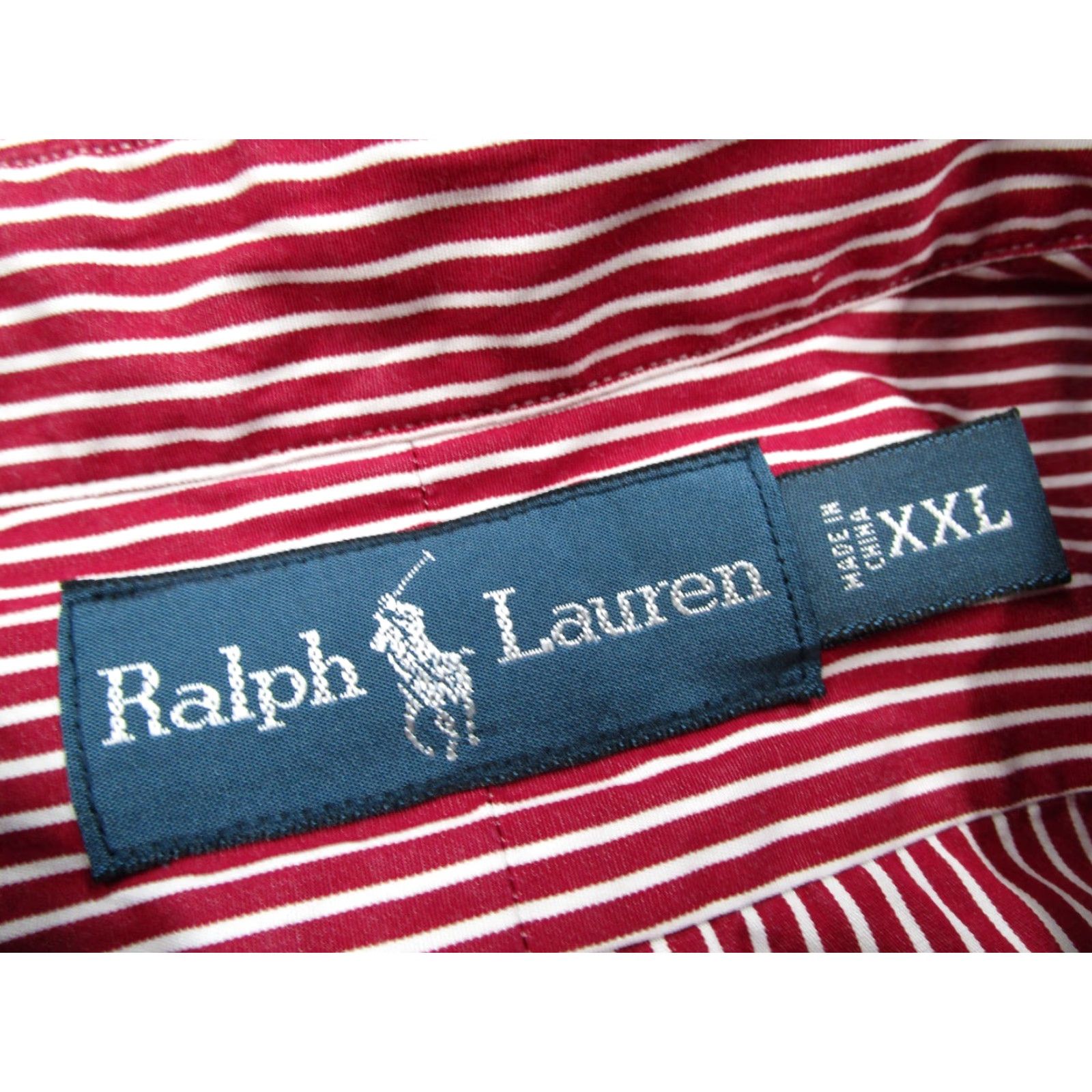 Ralph Lauren VINTAGE Ralph Lauren Shirt Mens 2XL XXL Red Striped Button Up Twill Blue Pony Shirt Mens 2XL Size US XXL / EU 58 / 5 - 2 Thumbnail