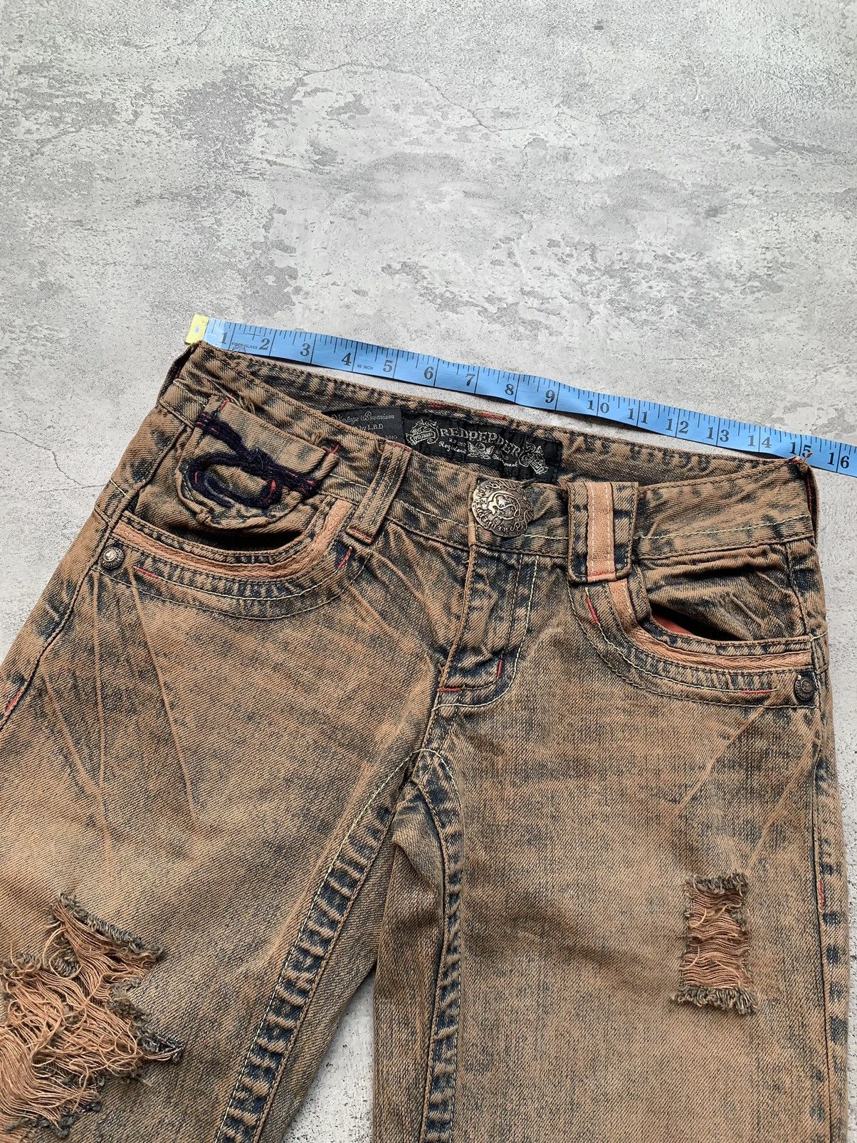If Six Was Nine REDPEPPER distressed mudwash flare jeans Size US 28 / EU 44 - 4 Thumbnail