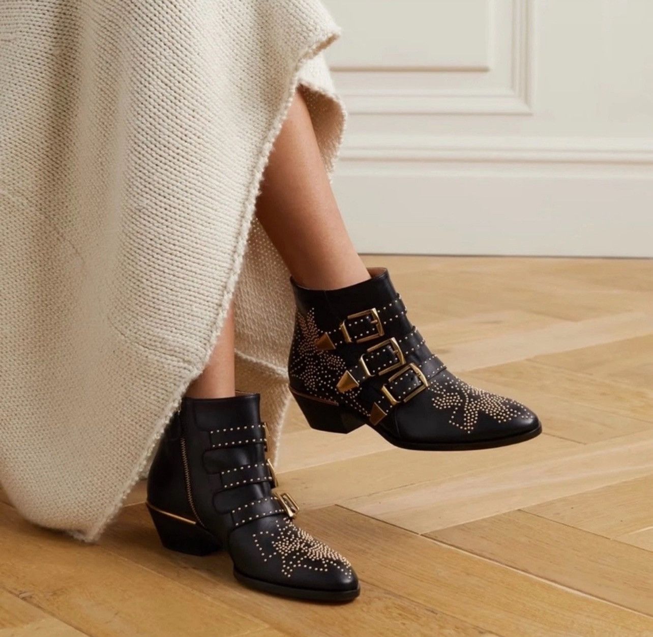 Chloe Chloe Susanna Pointed-Toe Studded Booties size 40 Size US 10 / IT 40 - 2 Thumbnail