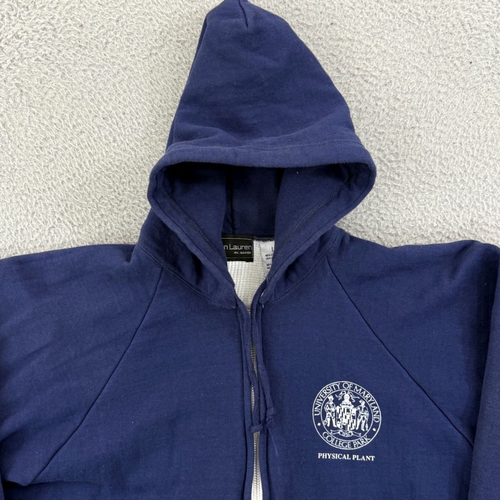 Vintage VINTAGE Jon Lauren Hoodie Shirt Mens Large Blue 90s College Zip Thermal Lined Full Zip Sports Baseball Hockey Size US L / EU 52-54 / 3 - 3 Thumbnail