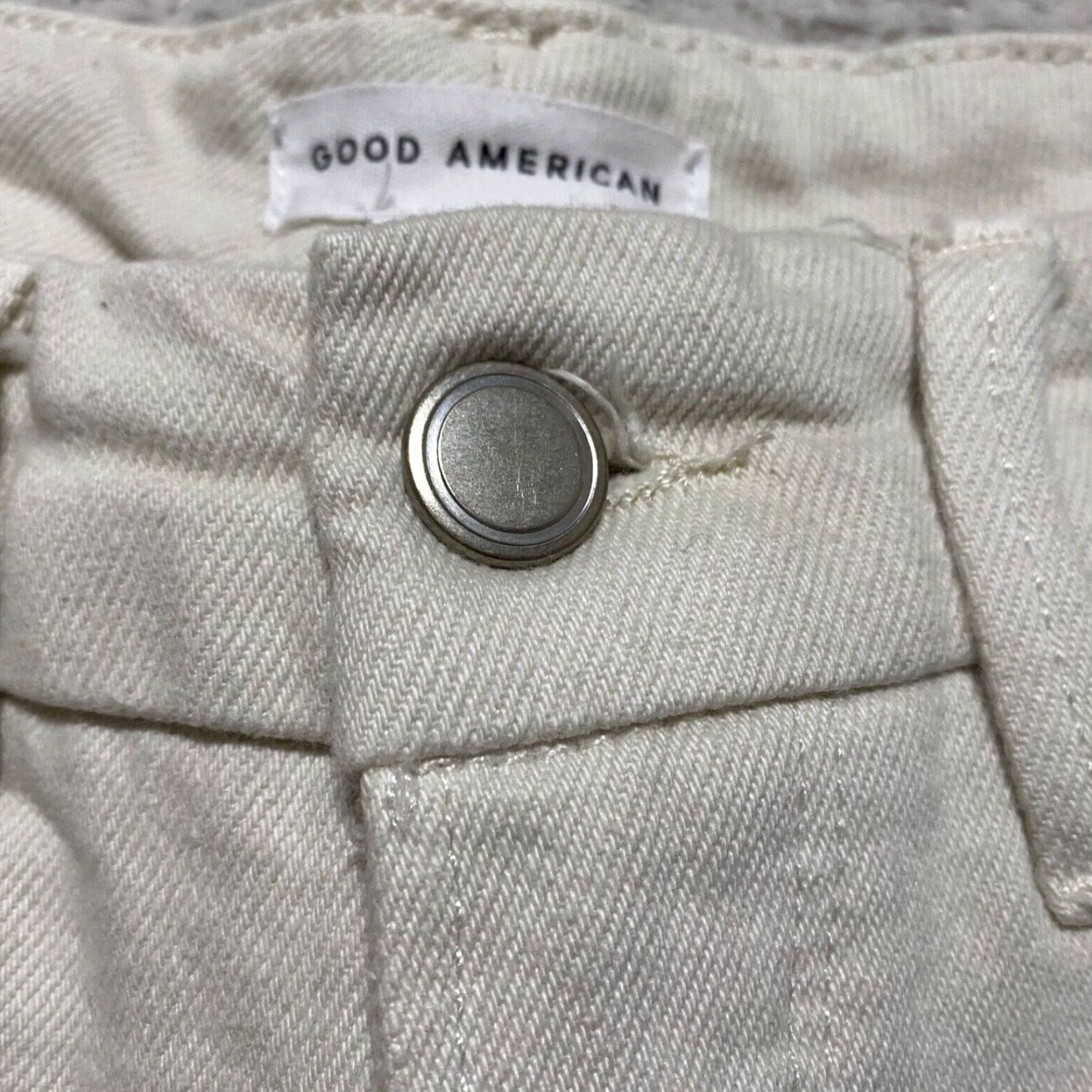 Good American Good American Jeans Womens Skinny Mid Rise Light Wash Ivory Denim 8 Size 25" / US 0 / IT 36 - 6 Thumbnail