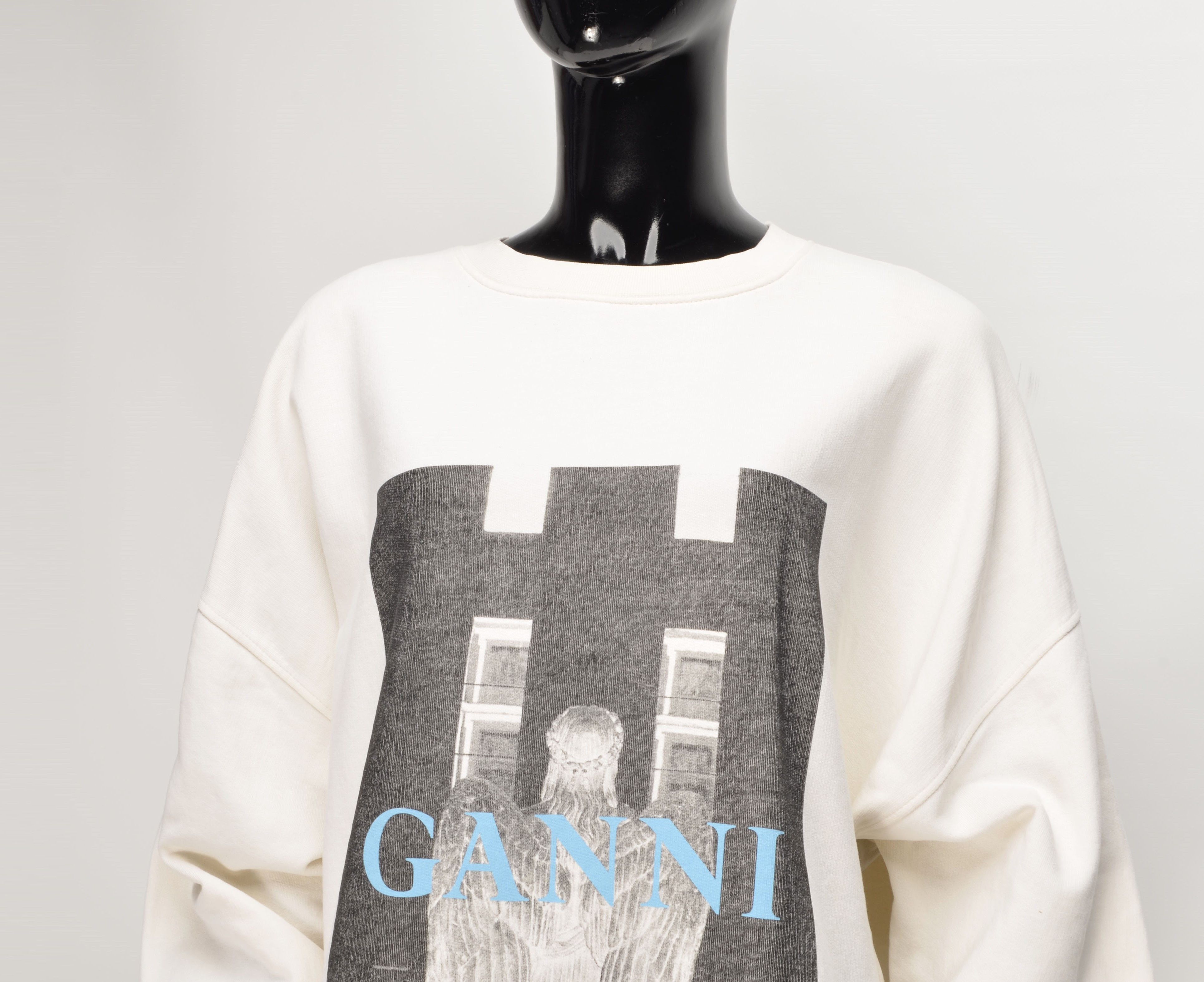 Ganni Ganni Milky Oversized Printed Long Sleeve Sweatshirt Size XS / US 0-2 / IT 36-38 - 2 Thumbnail