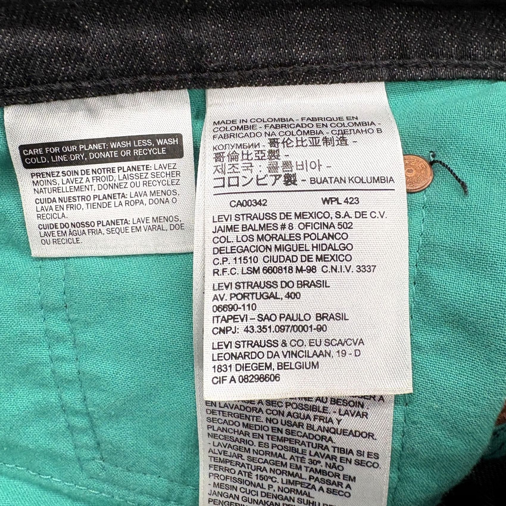 Levi's Levi's 511 Jeans Slim Straight Charcoal Wash Black Mens 32x29 Cotton Cotton Blend Denim Zip Pockets Logo Size US 32 / EU 48 - 4 Thumbnail