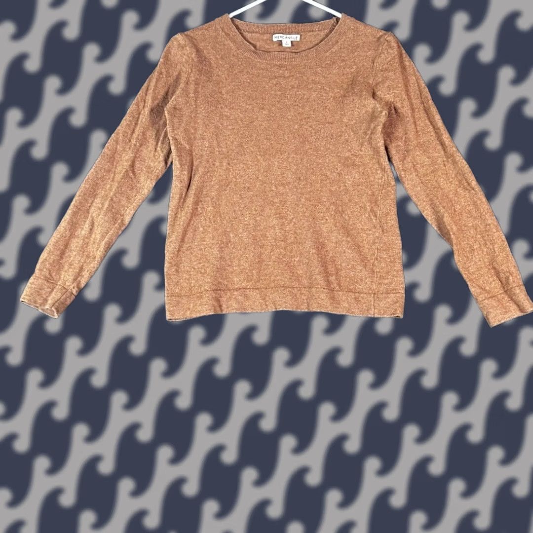 J.Crew J. Crew Mercantile Womens Small Brown Wool Blend Crewneck Sweater M85 Size S / US 4 / IT 40 - 1 Thumbnail