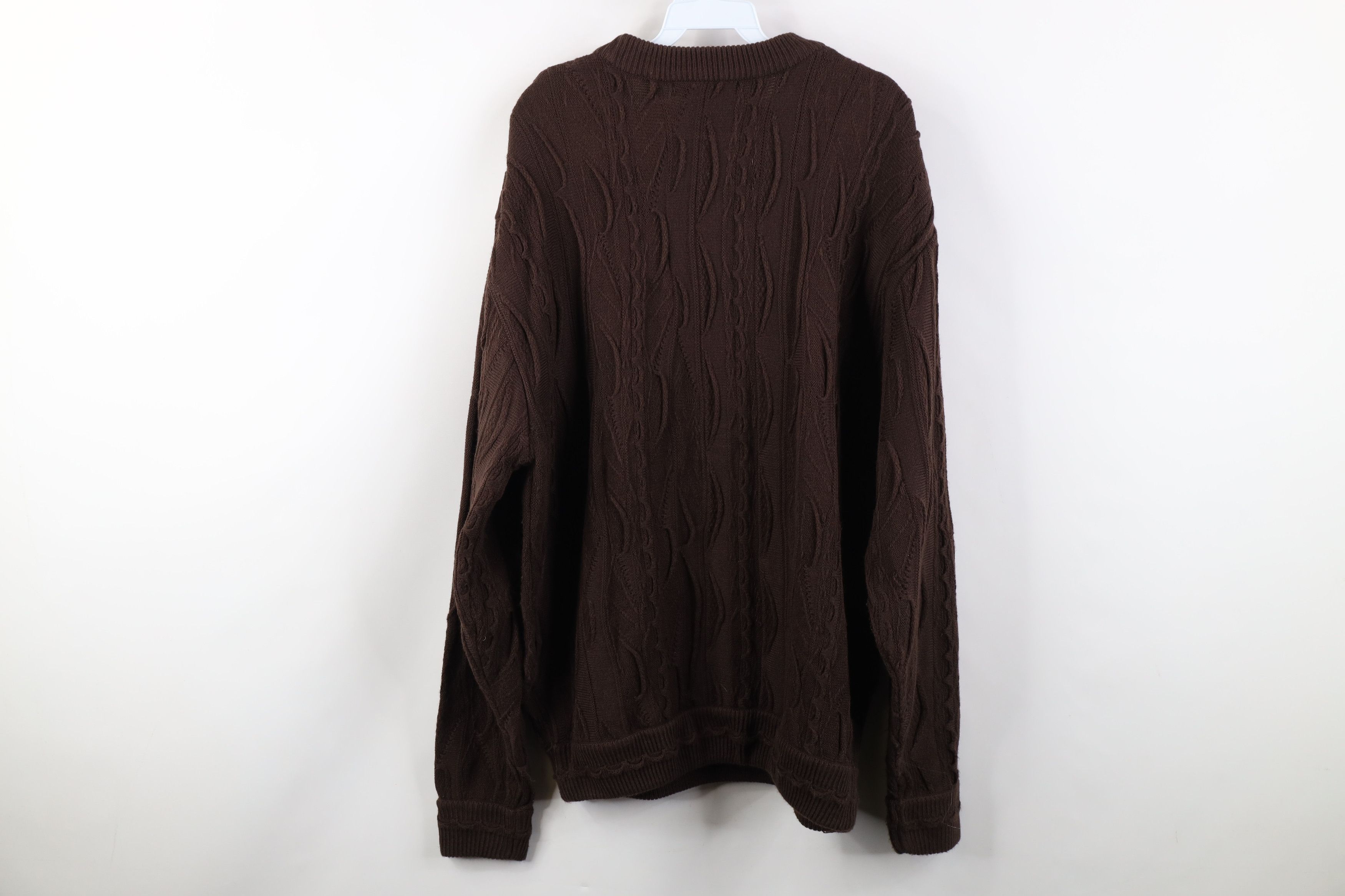 Vintage Vintage 90s Y2K Coogi Style Textured Knit Sweater Brown Size US L / EU 52-54 / 3 - 9 Thumbnail