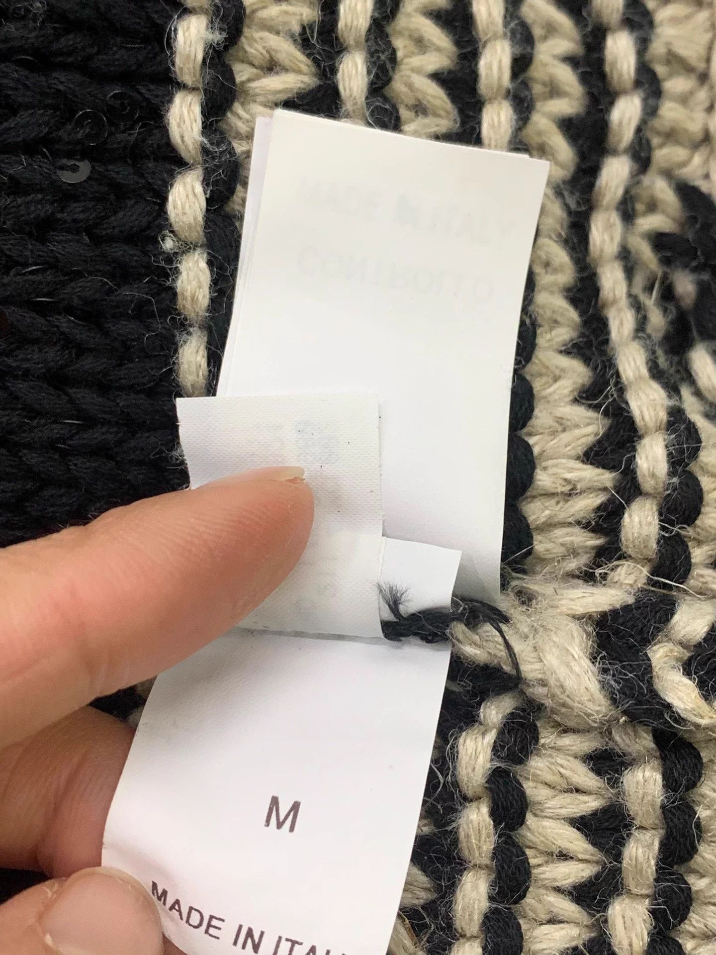 Brunello Cucinelli Brunello C. B&W Colorblock Sequin Stripe Sweater M Size M / US 6-8 / IT 42-44 - 8 Thumbnail