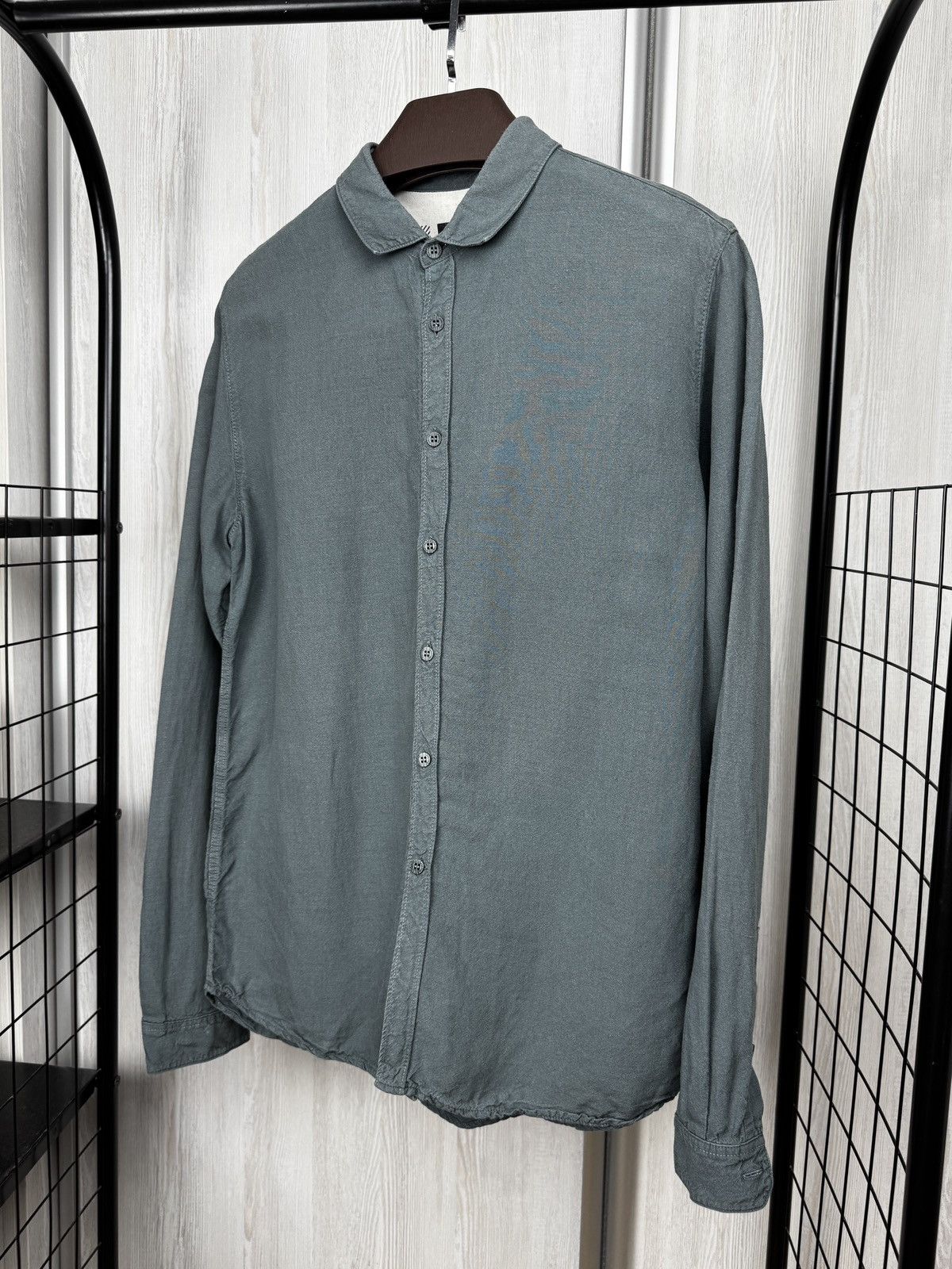 Freitag Freitag Green-Grey Linen Modal E783 Mens Shirt Size US L / EU 52-54 / 3 - 7 Thumbnail