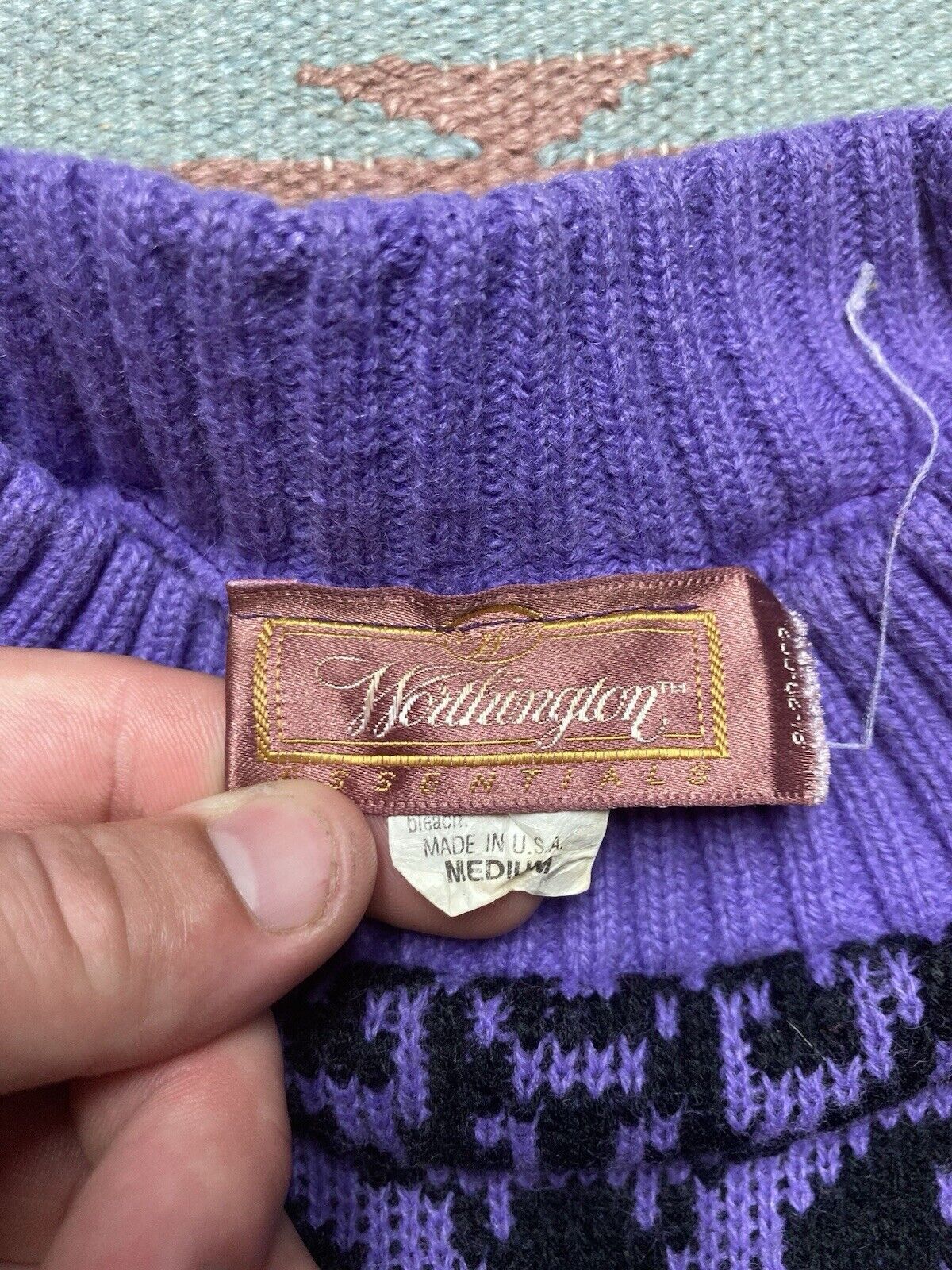 Vintage VTG acrylic knit sweater striped pastel fairy kei USA medium Size M / US 6-8 / IT 42-44 - 4 Thumbnail