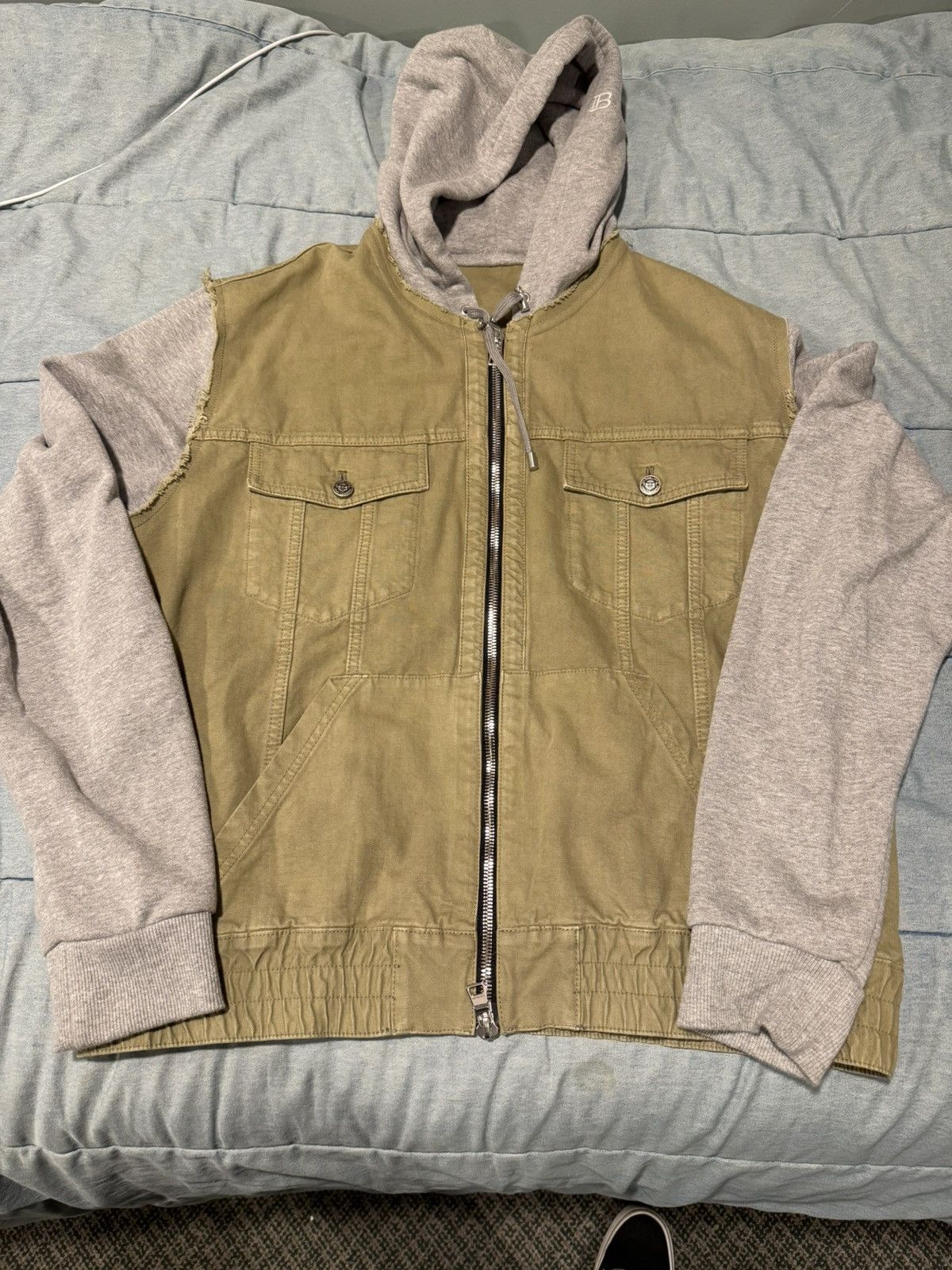 Balmain Balmain Denim Jacket W/ Cotton Sleeves Size US L / EU 52-54 / 3 - 1 Thumbnail