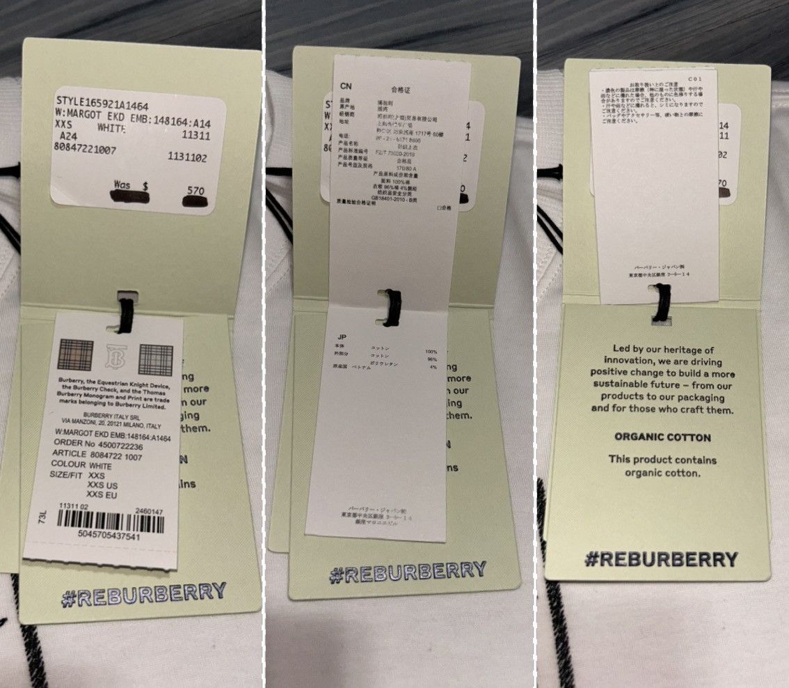 Burberry Burberry Margot EKD White Cotton T-Shirt XXS New w Tags Size XXS / US 00 / IT 34 - 10 Thumbnail