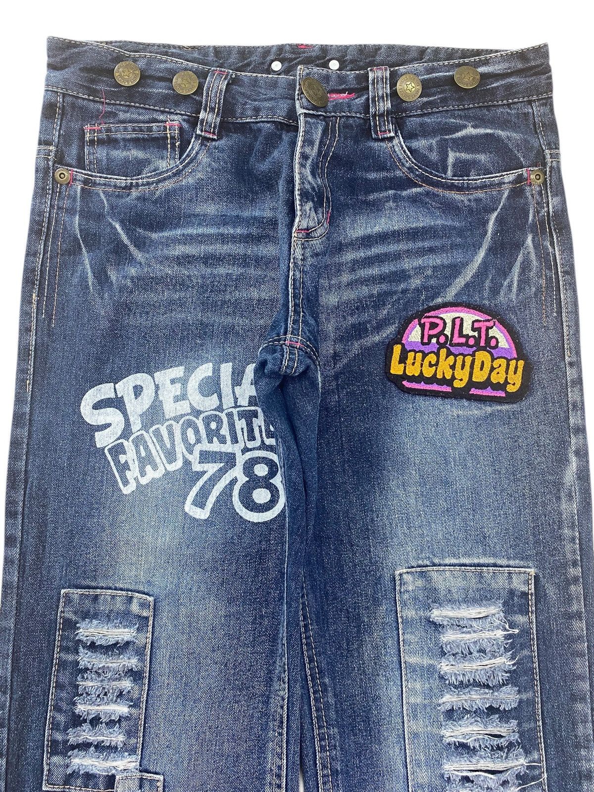 Japanese Brand Japanese Brand Blue Wash Patch Work Straight Leg Style Jeans Size US 30 / EU 46 - 2 Thumbnail