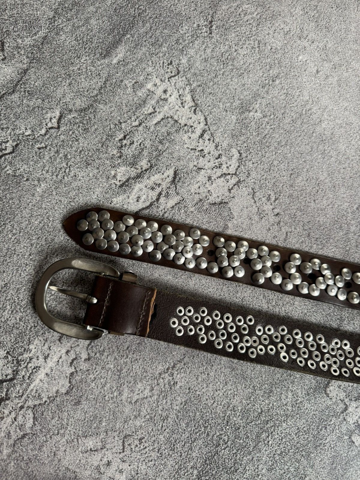 If Six Was Nine Retro leather metal rhinestones belt Y2K L.G.B. 90s opium Size ONE SIZE - 8 Thumbnail
