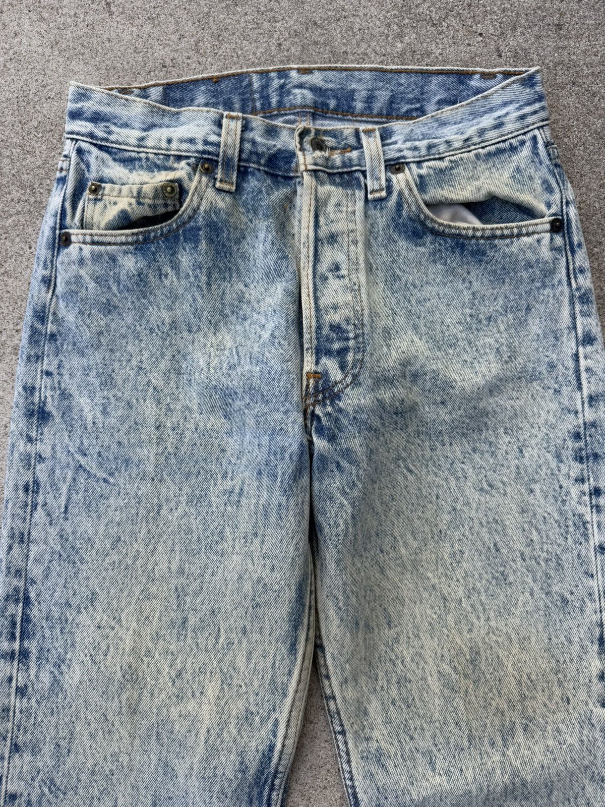 Levi's × Vintage Vtg 90s Levis 501xx Buttonfly Straight Acid Wash Jeans 28x29 Size US 28 / EU 44 - 6 Thumbnail