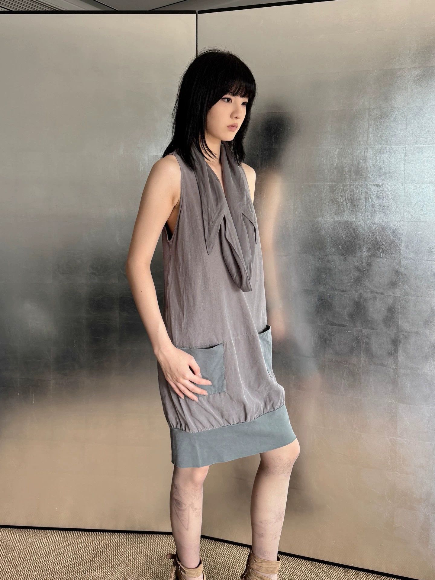 Other Vintage Japanese Oversized Collar Vest Dress M Size M / US 6-8 / IT 42-44 - 5 Thumbnail