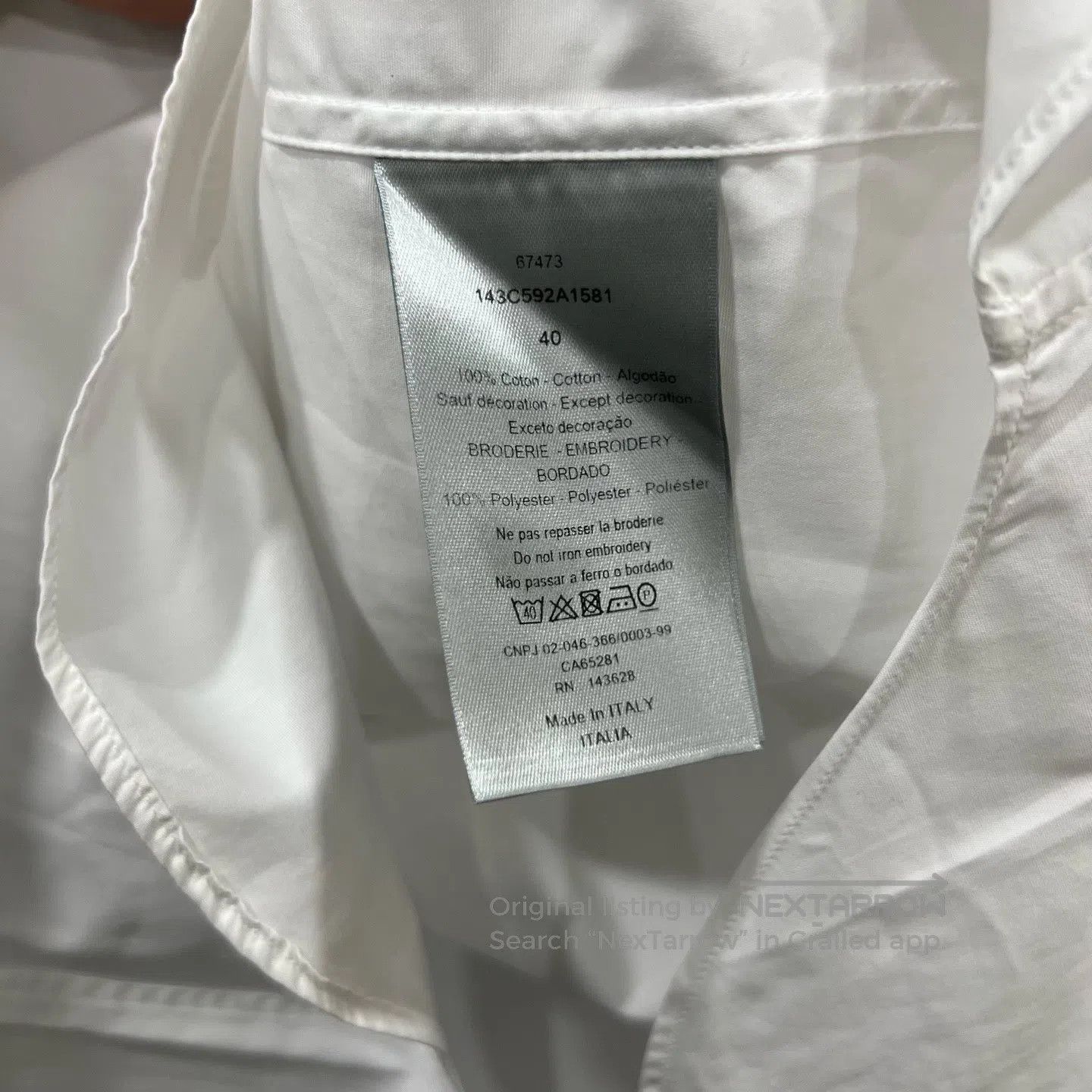 Dior Dior Embroidered Letter Logo Shirt| Size S / US 4 / IT 40 - 4 Thumbnail