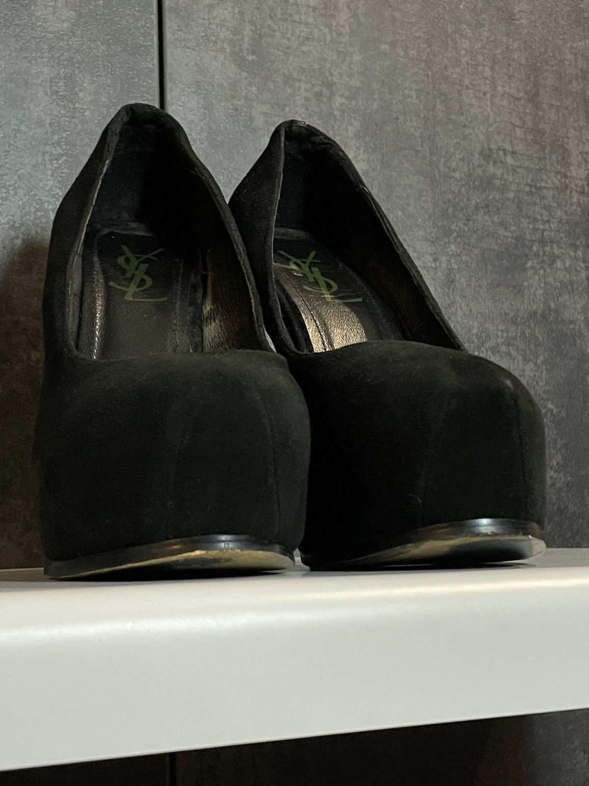 Saint Laurent Paris Vintage Yves Saint Laurent YSL Suede Tribtoo Pumps Heels Miu Size US 9 / IT 39 - 8 Thumbnail