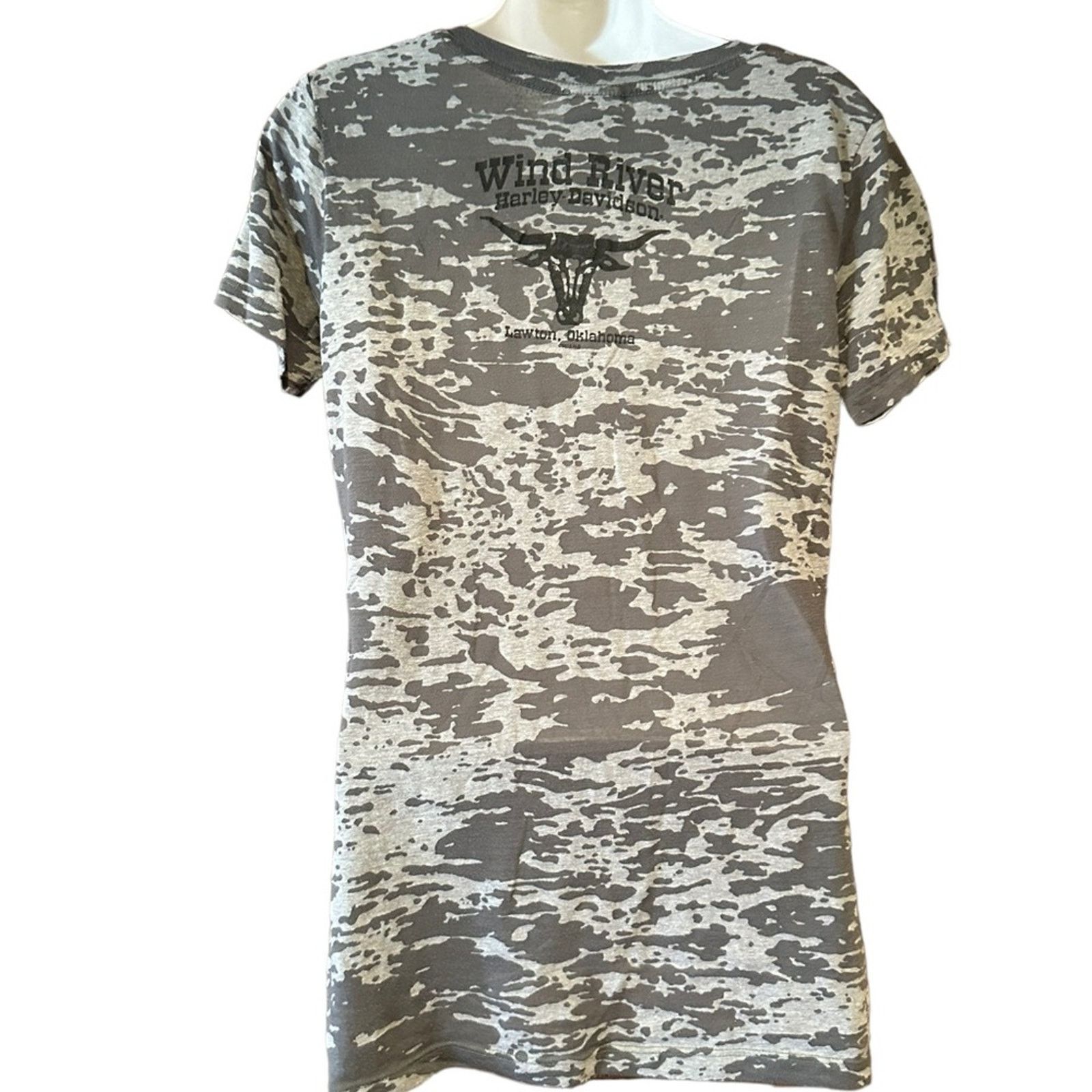 Harley Davidson Harley-Davidson Womens Black Gray Short Sleeve Shirt Large Size L / US 10 / IT 46 - 2 Thumbnail