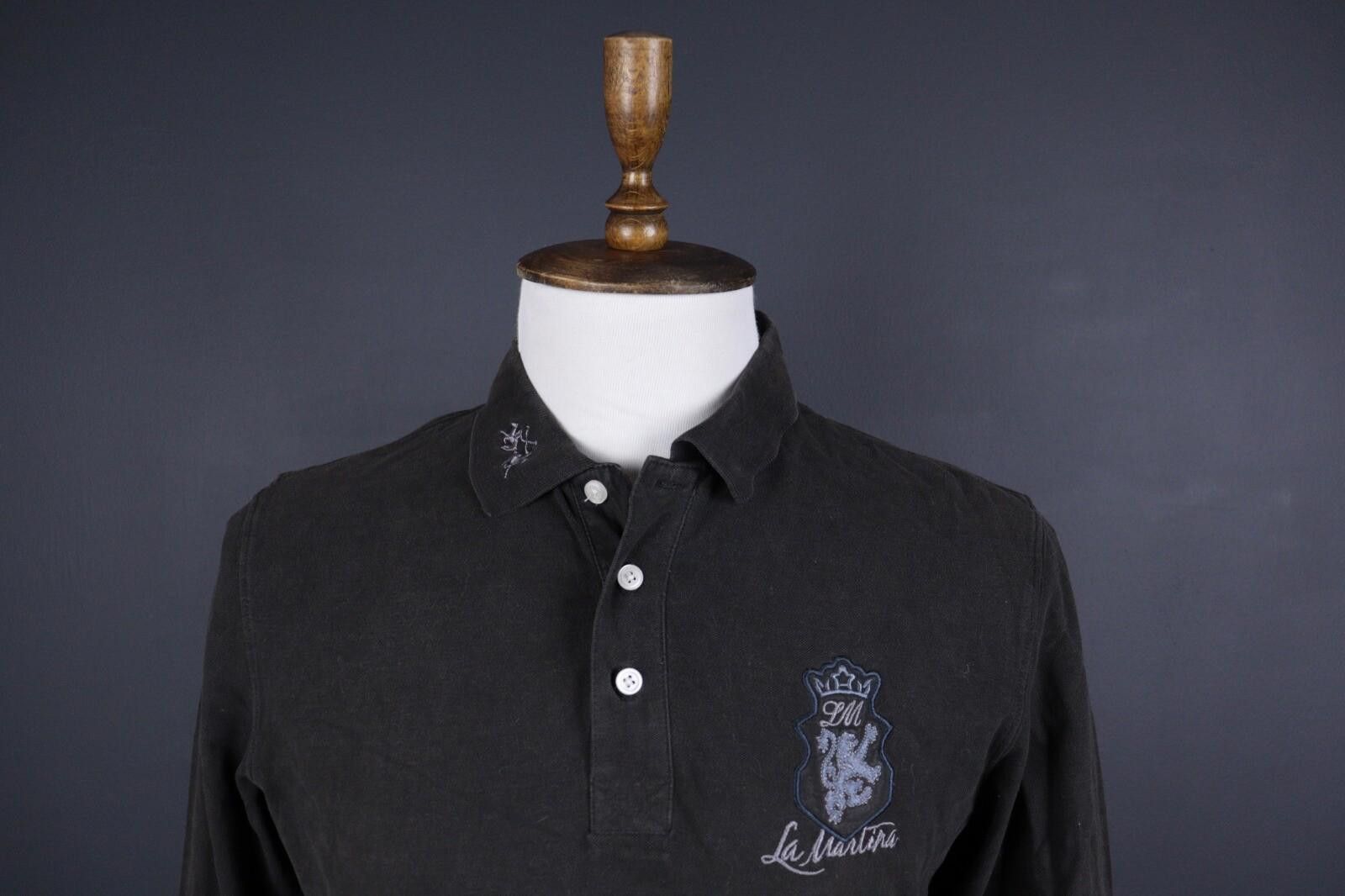 La Martina La Martina Black Long Sleeve Rugby Polo Shirt Size L Size US L / EU 52-54 / 3 - 2 Thumbnail