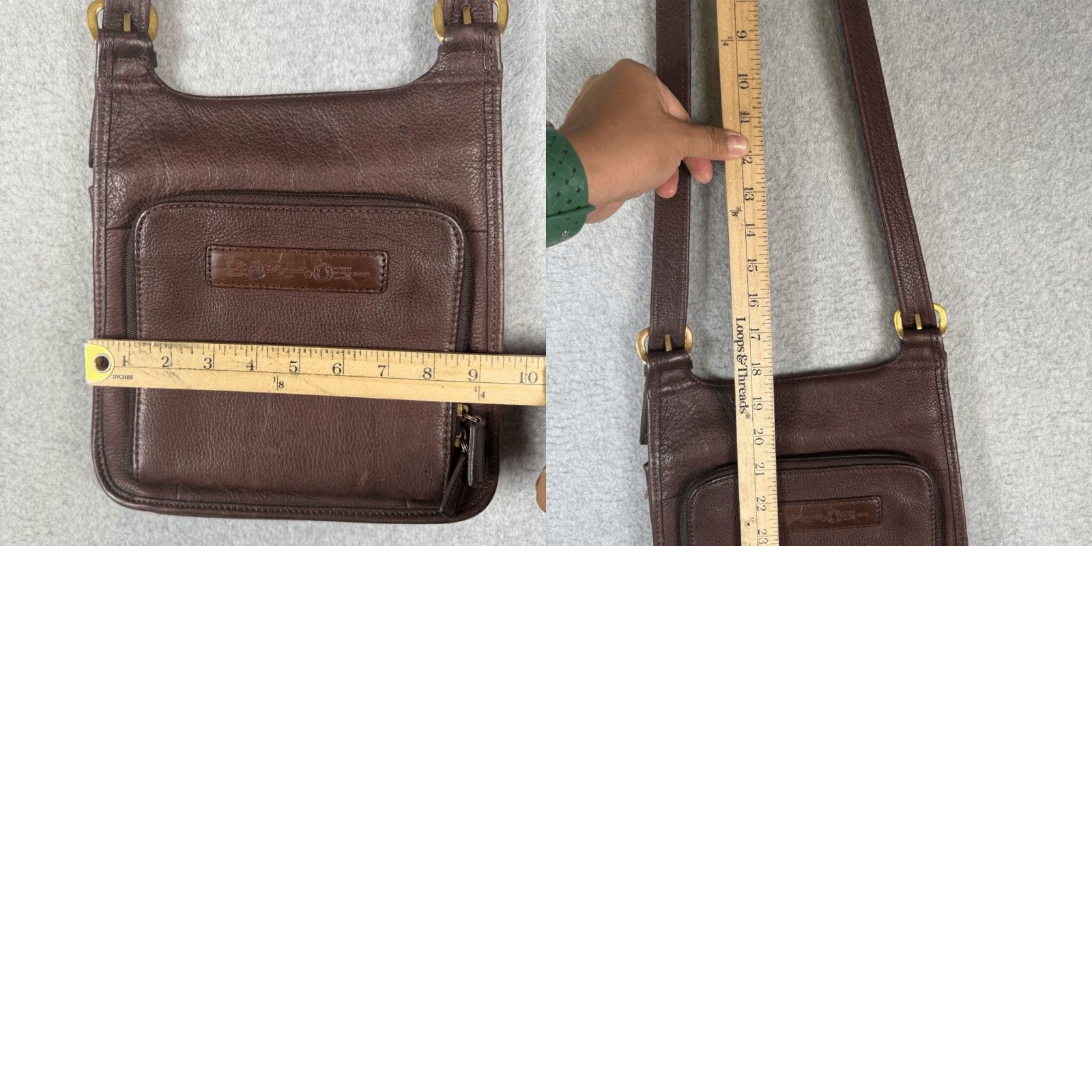 Fossil Fossil Women Crossbody Purse Leather Flap Over Zipper Compartment Brown Medium Brown Leather Womens Crossbody Bag Size ONE SIZE - 9 Thumbnail