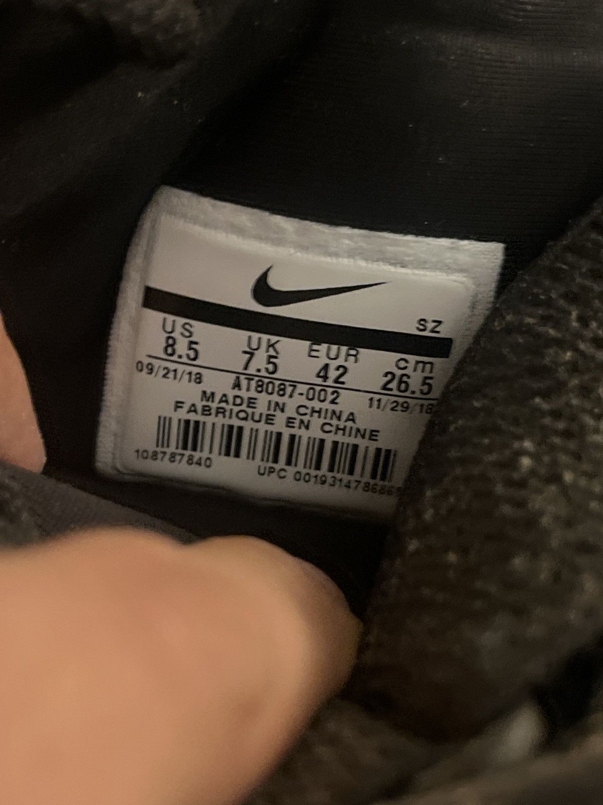 Fear of God × Nike Nike Air x Fear of God Raid 180 FOG Black Size US 8.5 / EU 41-42 - 10 Thumbnail